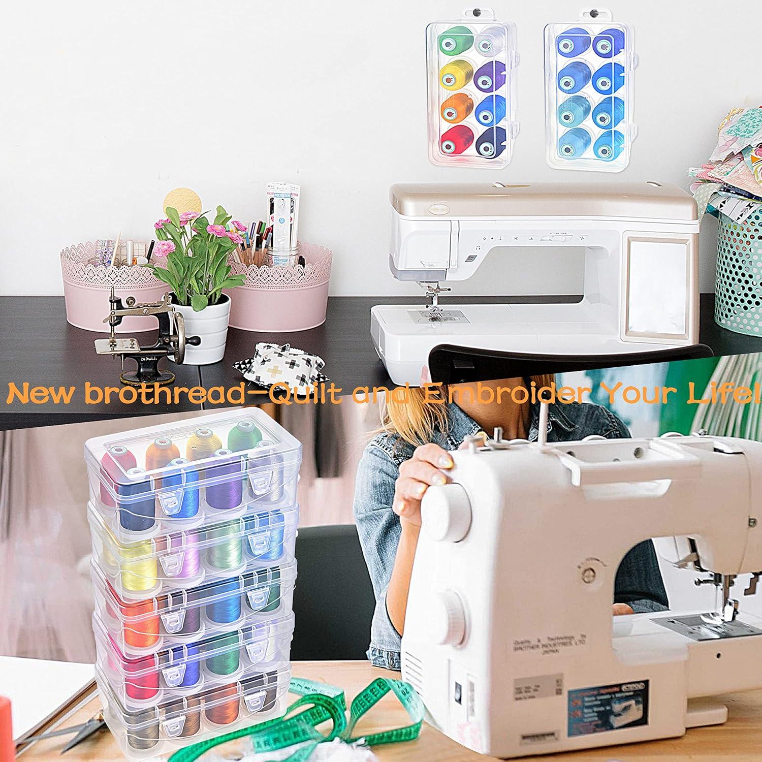Hilo de Bordar New brothread 8 Bobinas 1000m Poliester Color Básico
