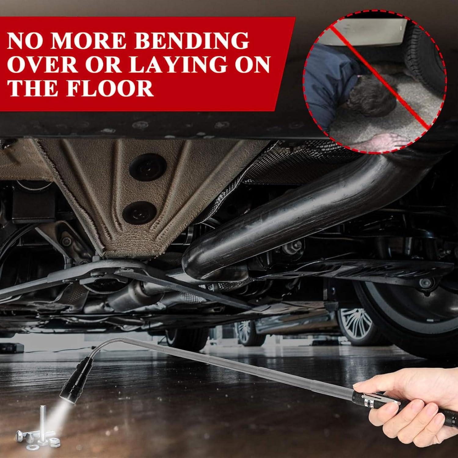 Herramienta de Recogida Magnética LED Biuonk 57 cm con Linterna