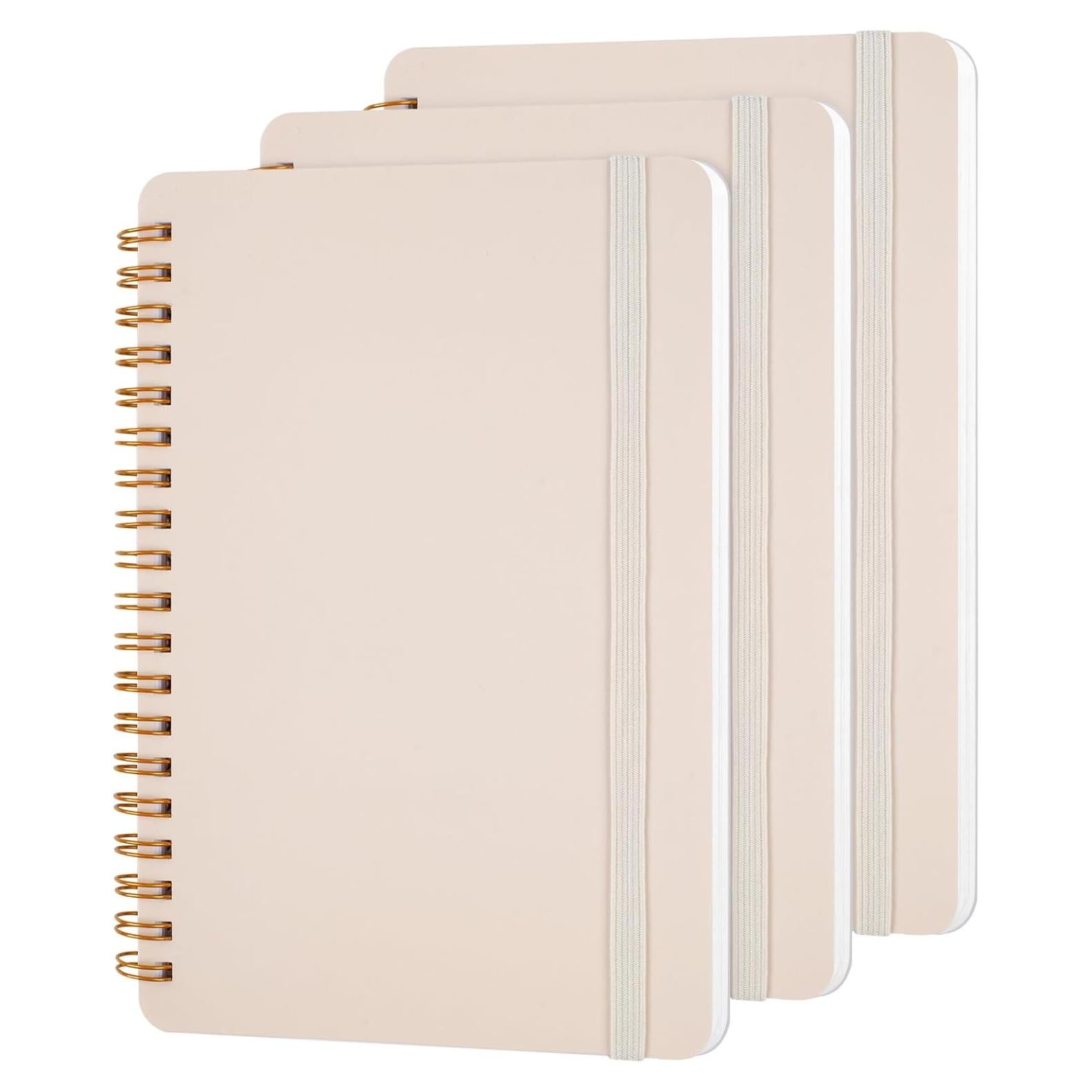 Cuadernos Espirales Utron Beige 5x7 - 3 Piezas 70 Hojas