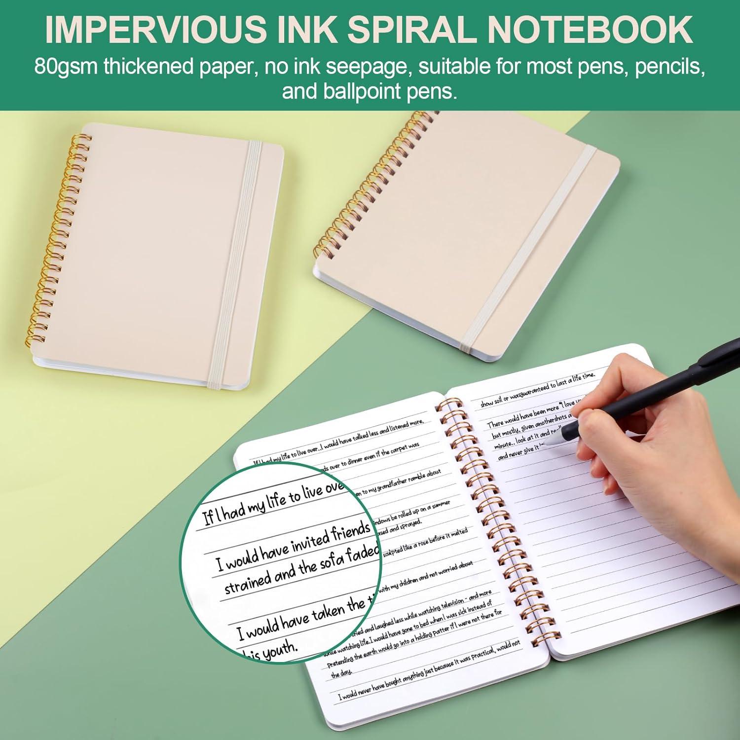 Cuadernos Espirales Utron Beige 5x7 - 3 Piezas 70 Hojas