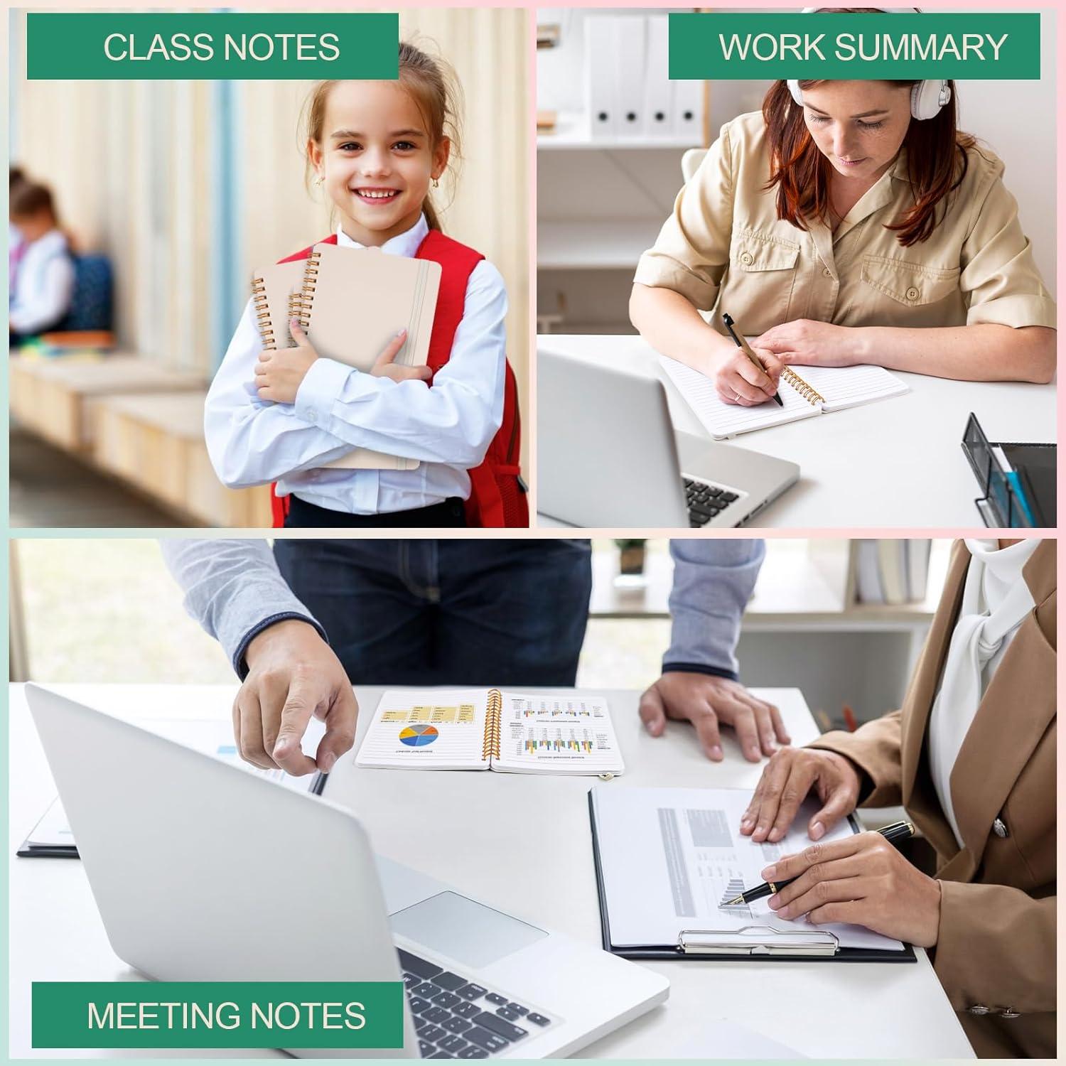 Cuadernos Espirales Utron Beige 5x7 - 3 Piezas 70 Hojas