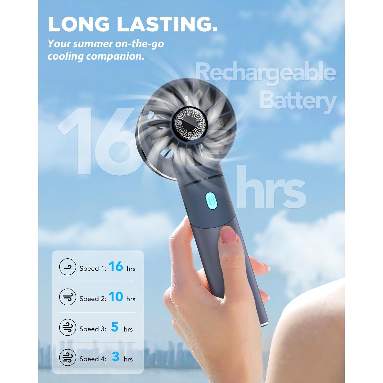 Ventilador de Mano Lepwings G3 Portátil Recargable 4 Velocidades