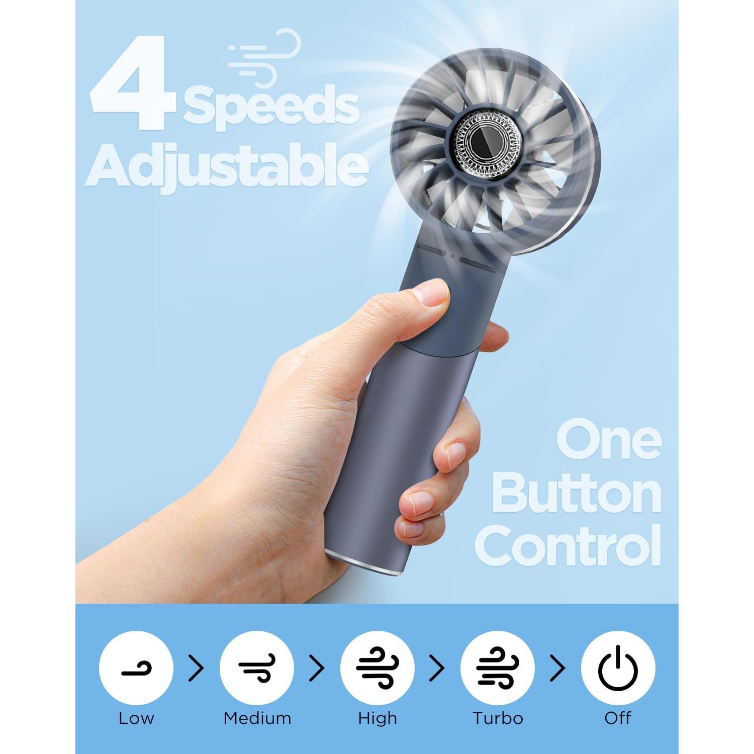 Ventilador de Mano Lepwings G3 Portátil Recargable 4 Velocidades