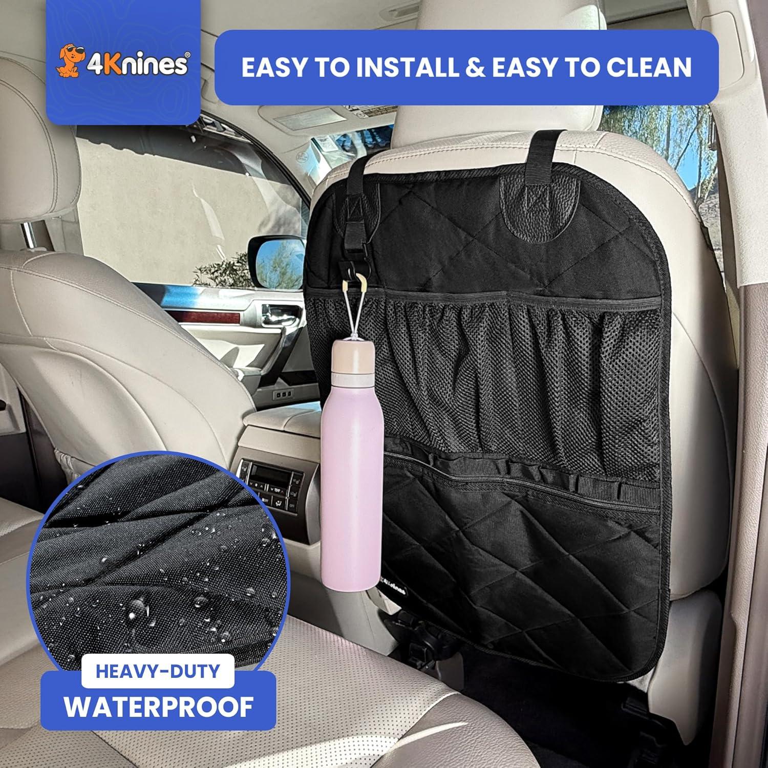 Organizador de respaldo para asiento de coche 4Knines - Negro - Impermeable y resistente