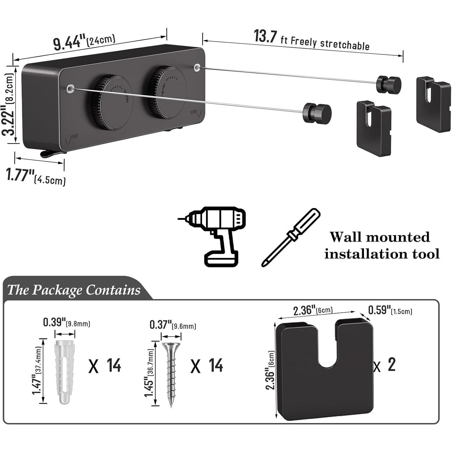 Cuerda de Ropa Retráctil Danpoo 4.2m Doble Alta Resistencia