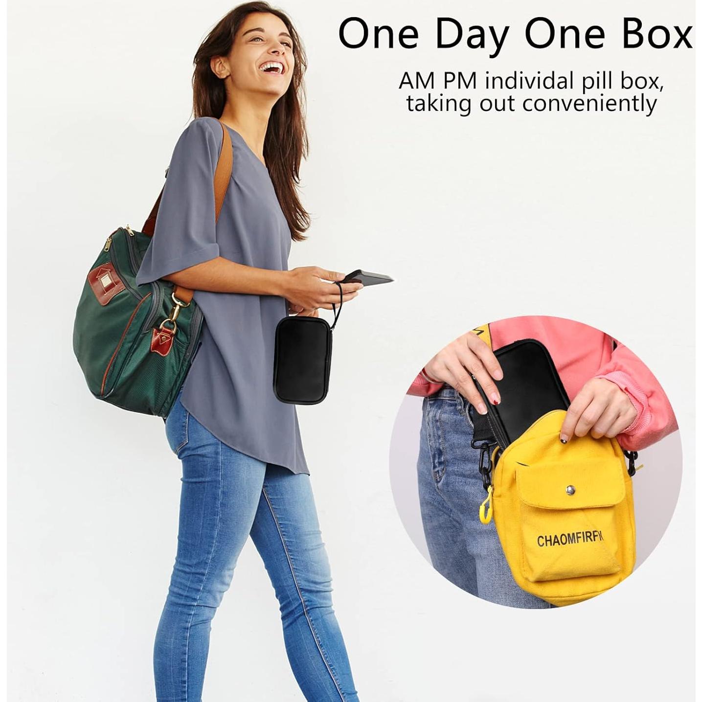 Organizador de Pastillas Semanal Yeloumiss Negro 7 Compartimentos