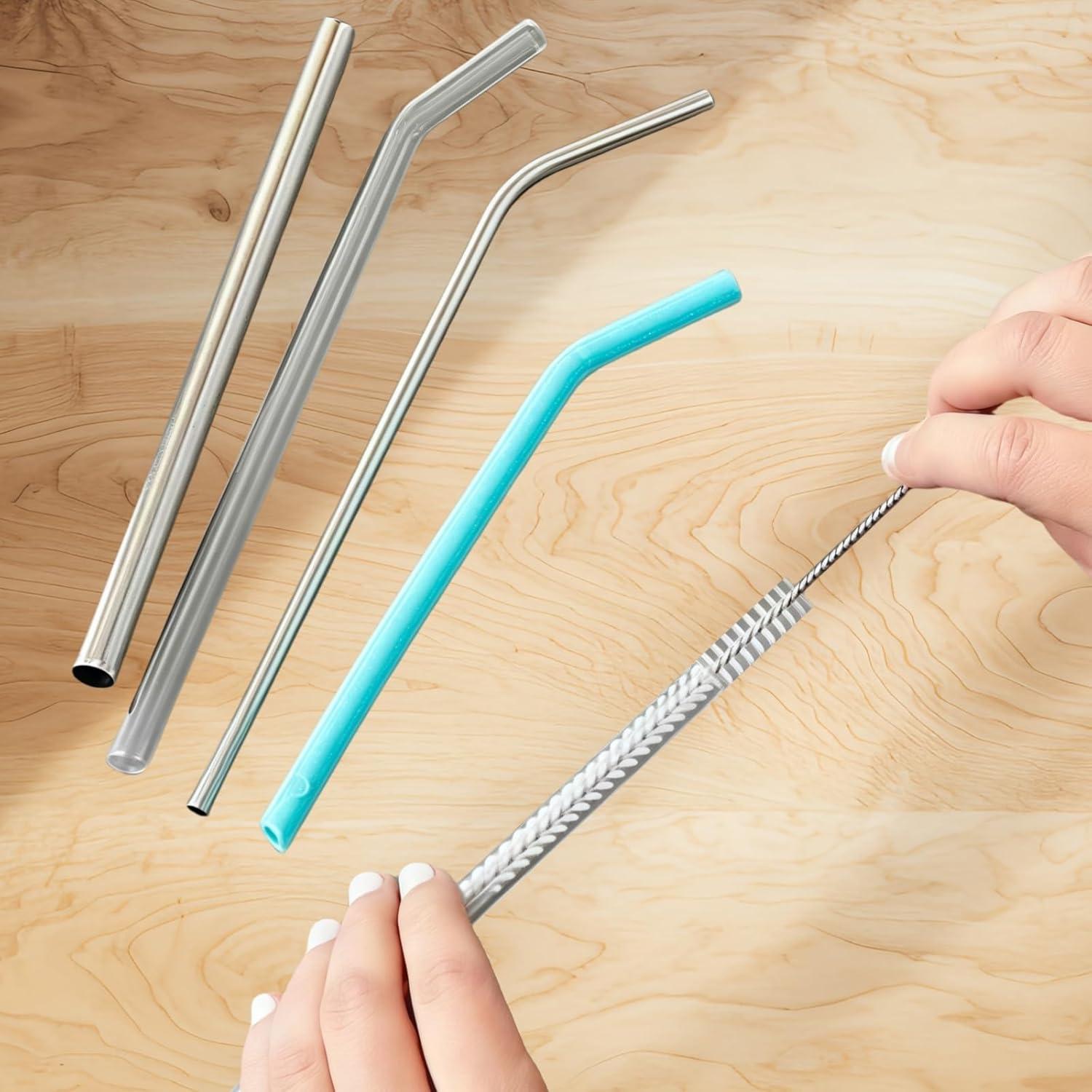 Cepillo Limpiador de Popotes 6 PCS AHHKZT 30 cm Nylon Acero Inoxidable