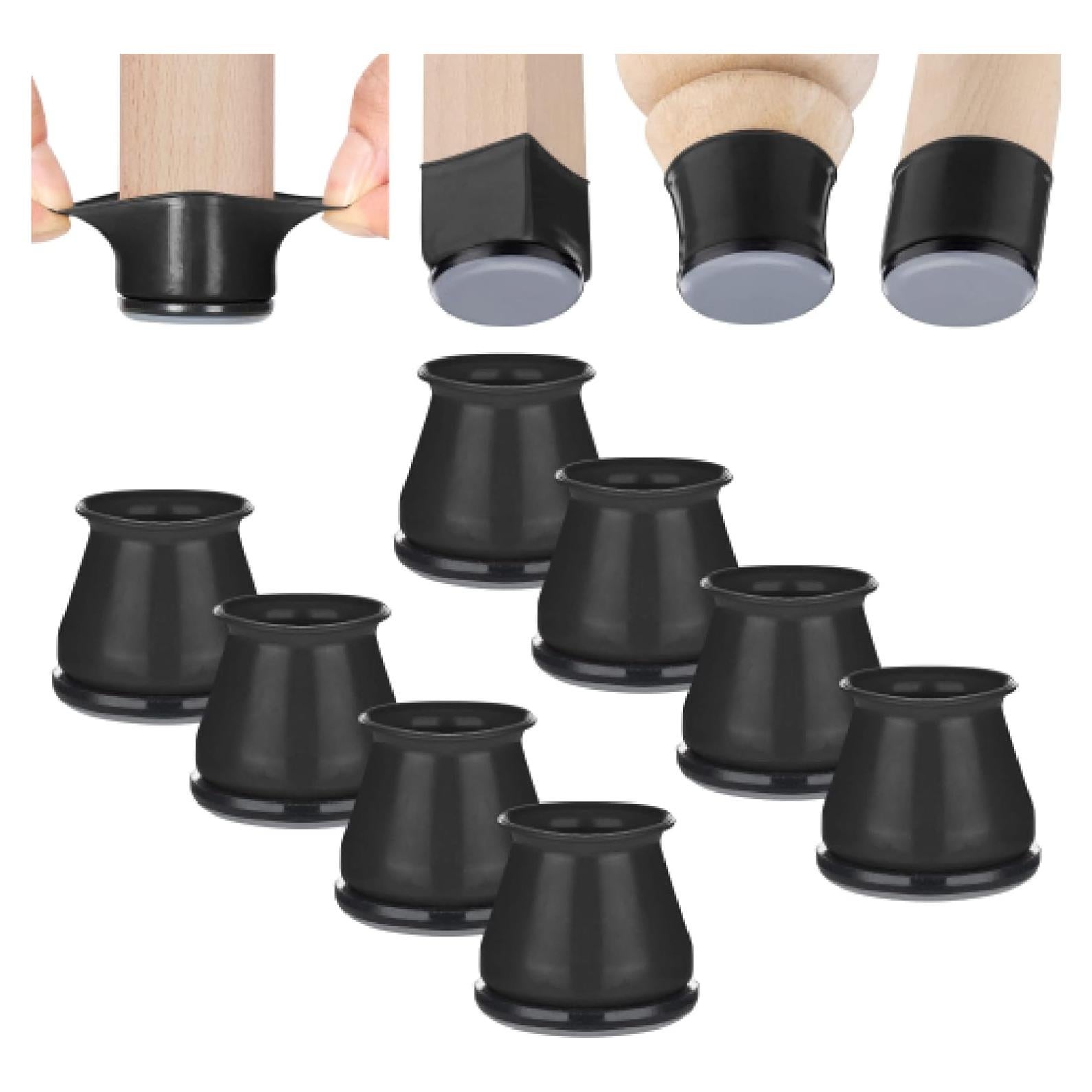Deslizadores de patas de silla Aneaseit 8 piezas 3.81 cm Negro