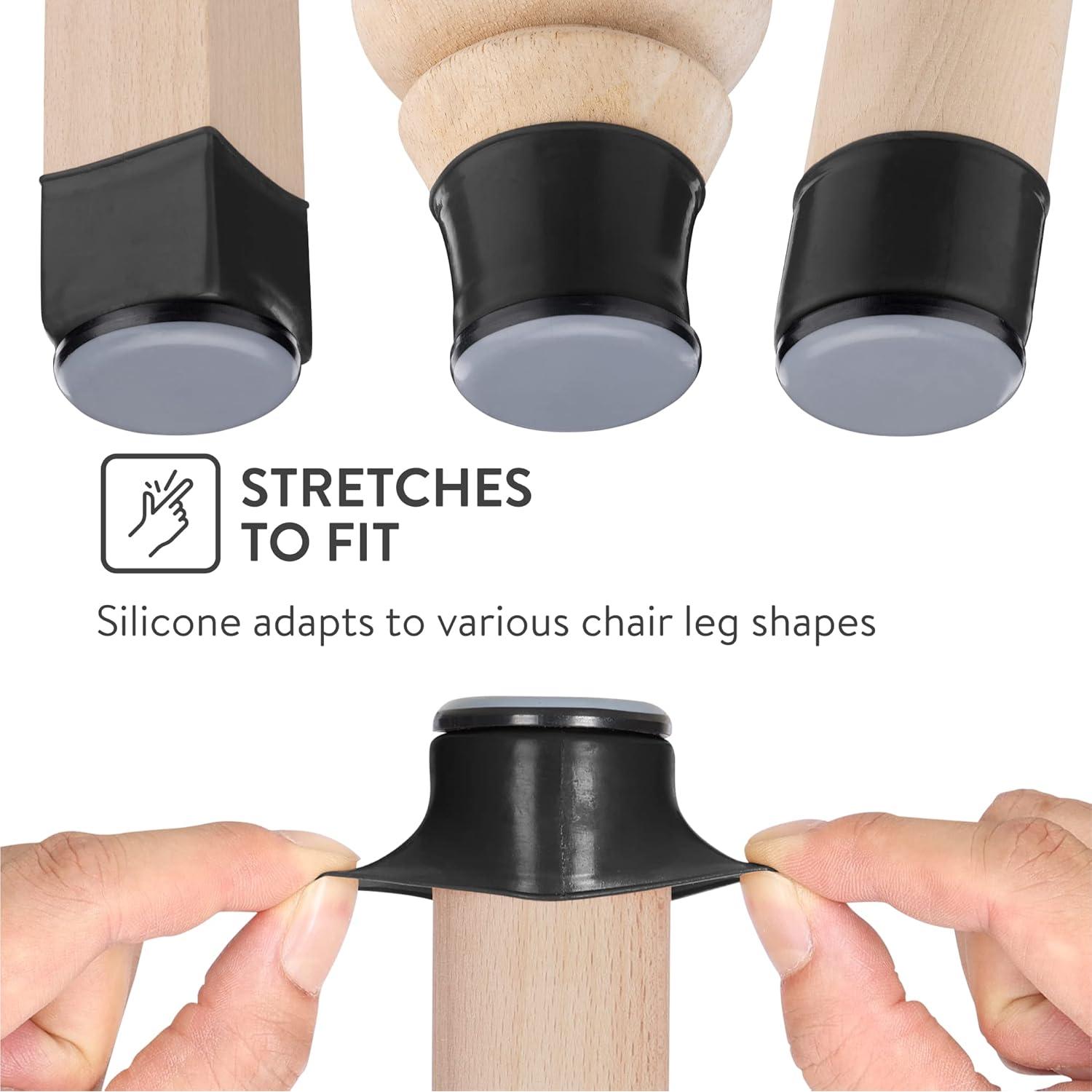 Deslizadores de patas de silla Aneaseit 8 piezas 3.81 cm Negro