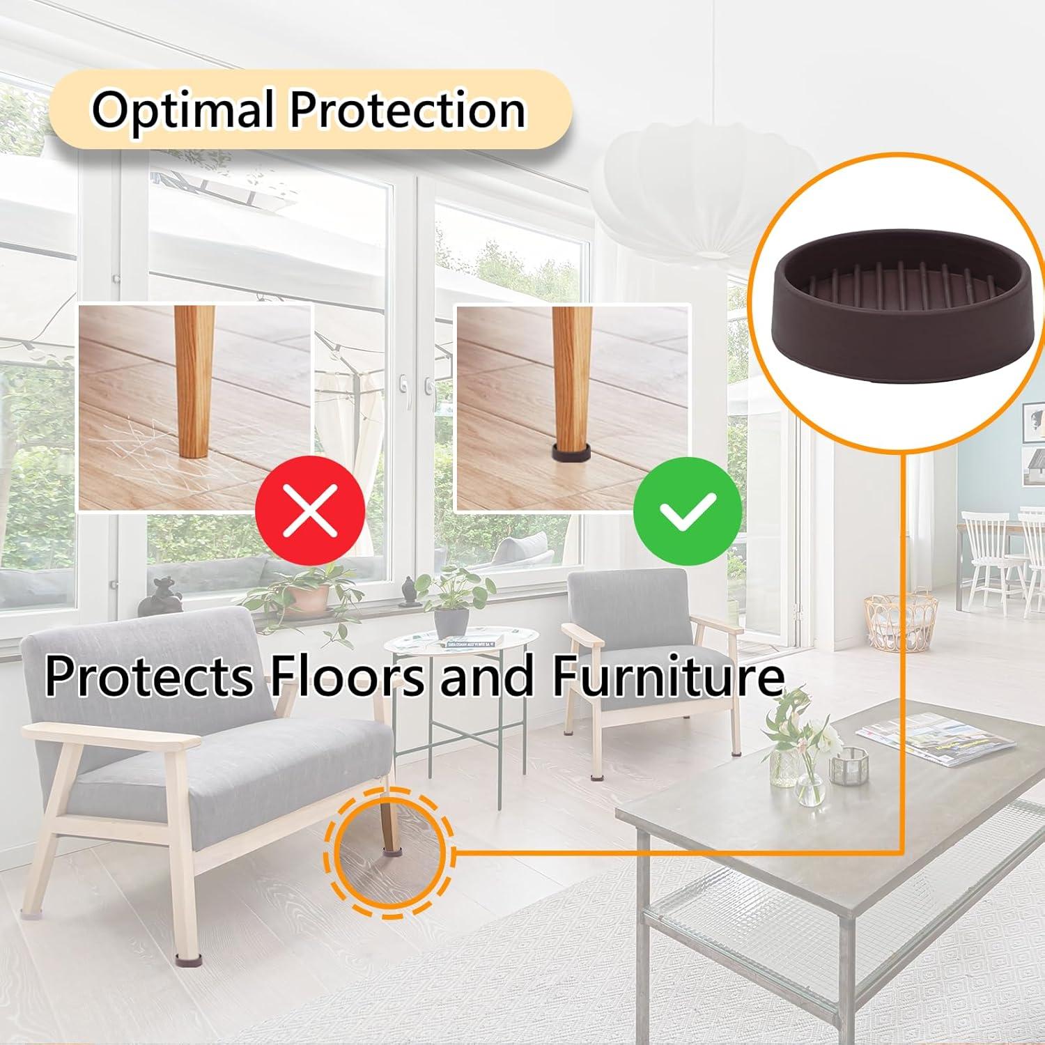 Cups de goma antideslizantes Jayen 4 Pcs 8.89 cm Marrón