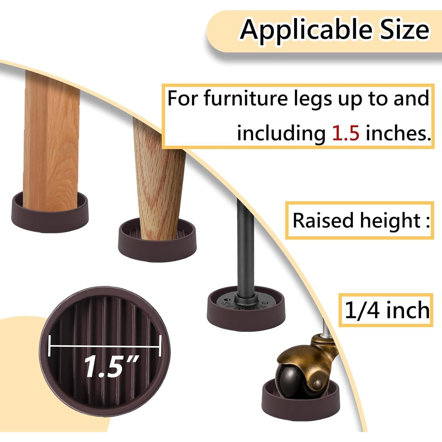 Cups de goma antideslizantes Jayen 4 Pcs 8.89 cm Marrón