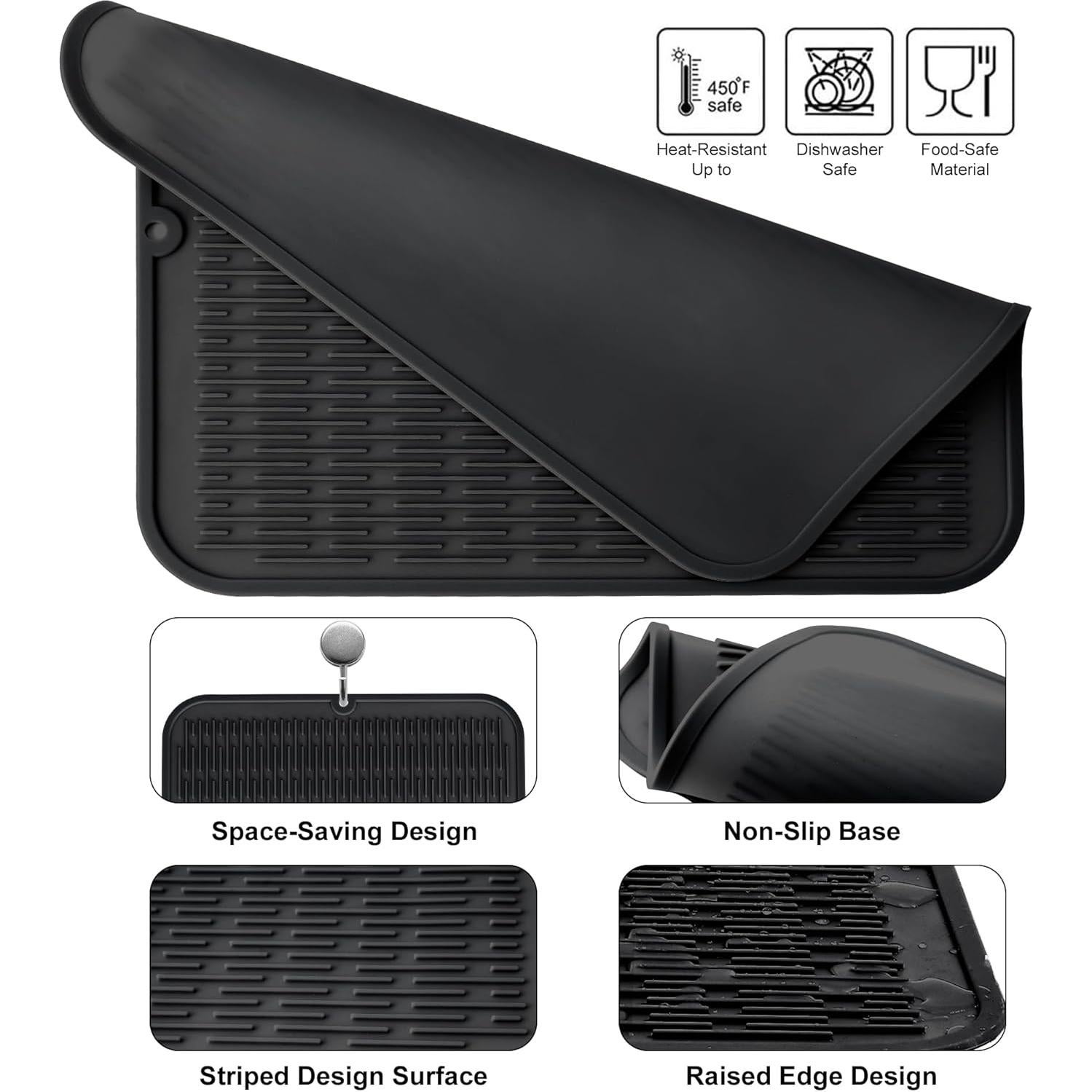 Alfombrilla de Secado de Platos Silicona ALDADL 45.72x40.64cm