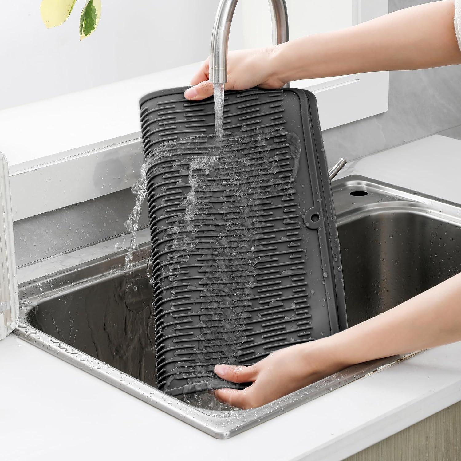 Alfombrilla de Secado de Platos Silicona ALDADL 45.72x40.64cm