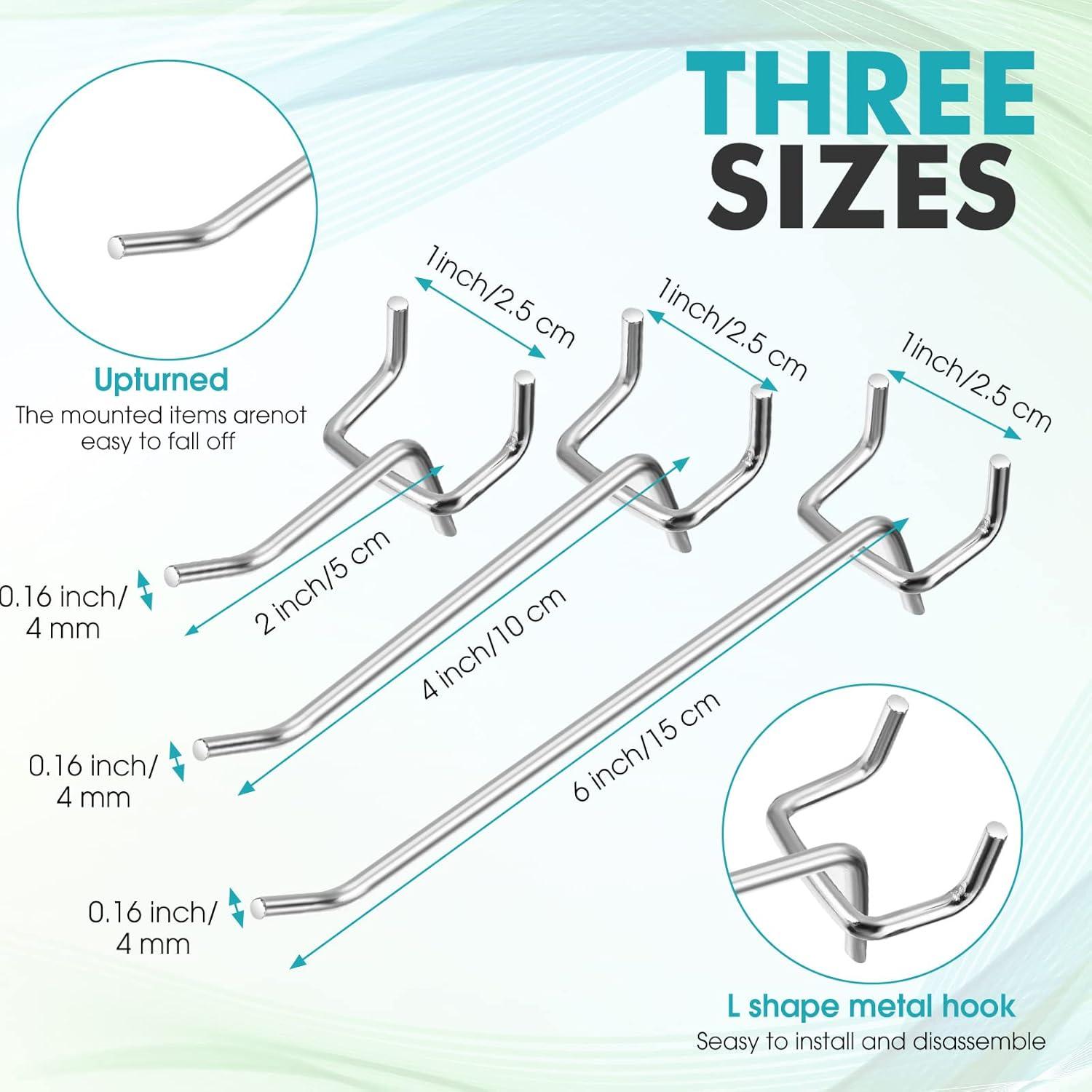 Ganchos de Acero Inoxidable Hicarer 200 Pcs para Tablero de Clavos