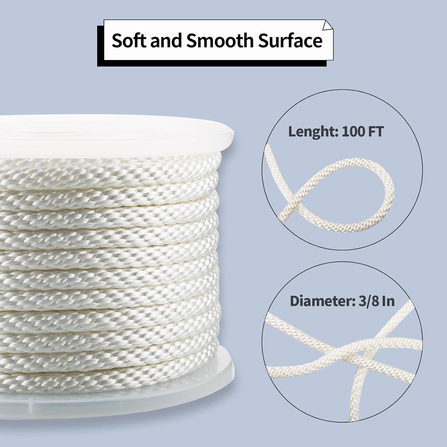 Cuerda de Nylon Trenzada 30.48m CSZFGFDC Resistente UV