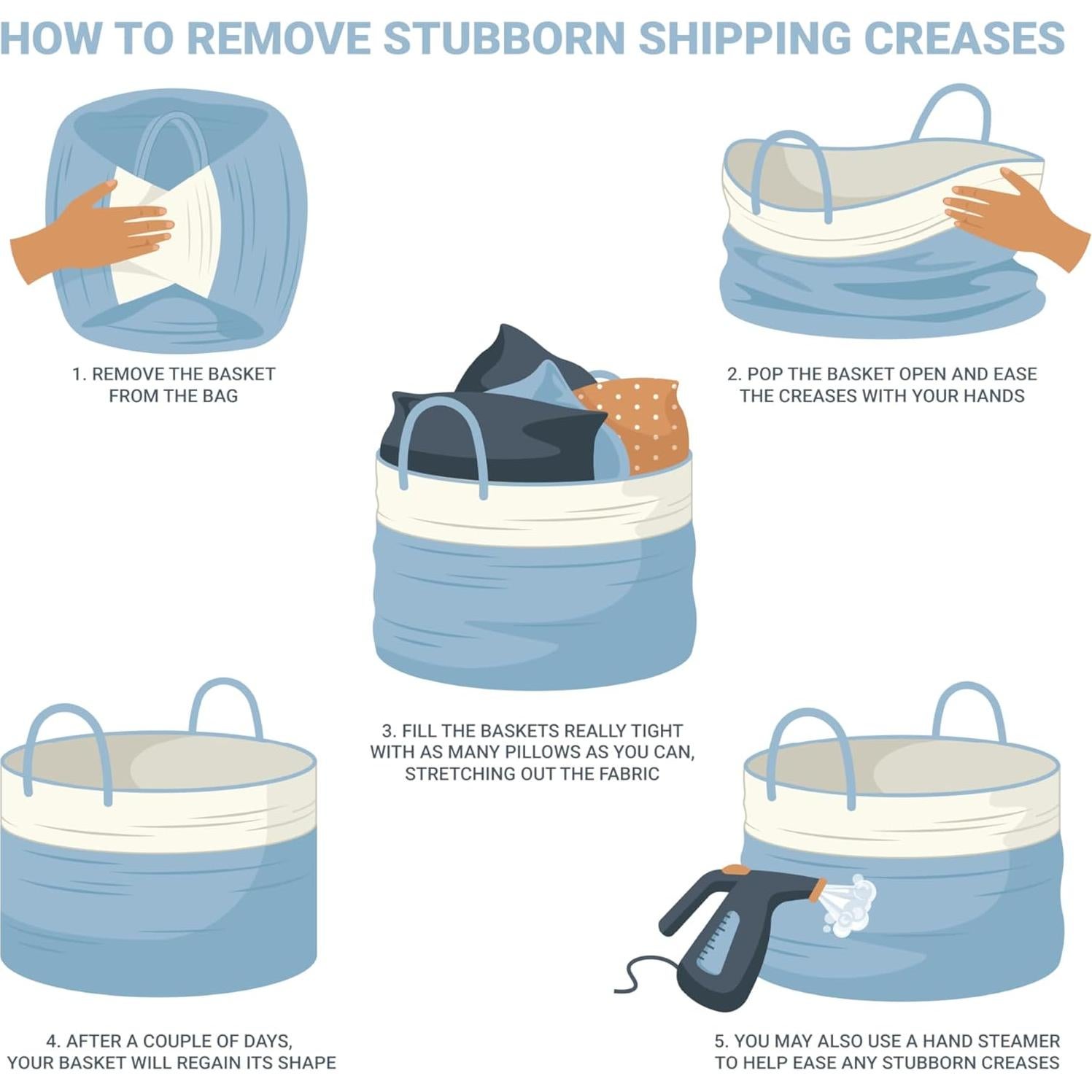 Cestas de Almacenamiento Tejidas OrganiHaus 38x25x23 cm Gris