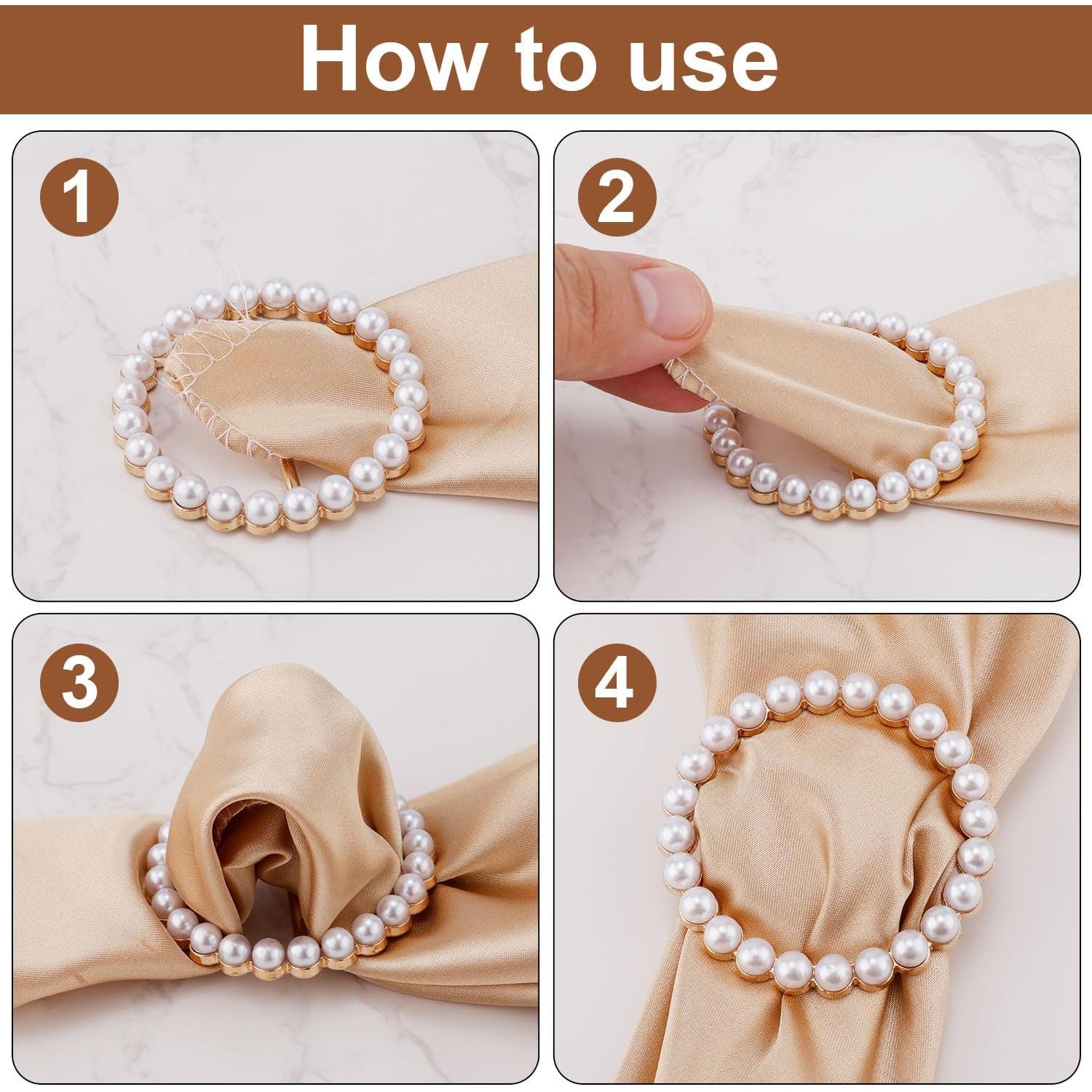 4 Clips de Anillo para Bufanda Mikovivi - Aleación de Zinc Dorado