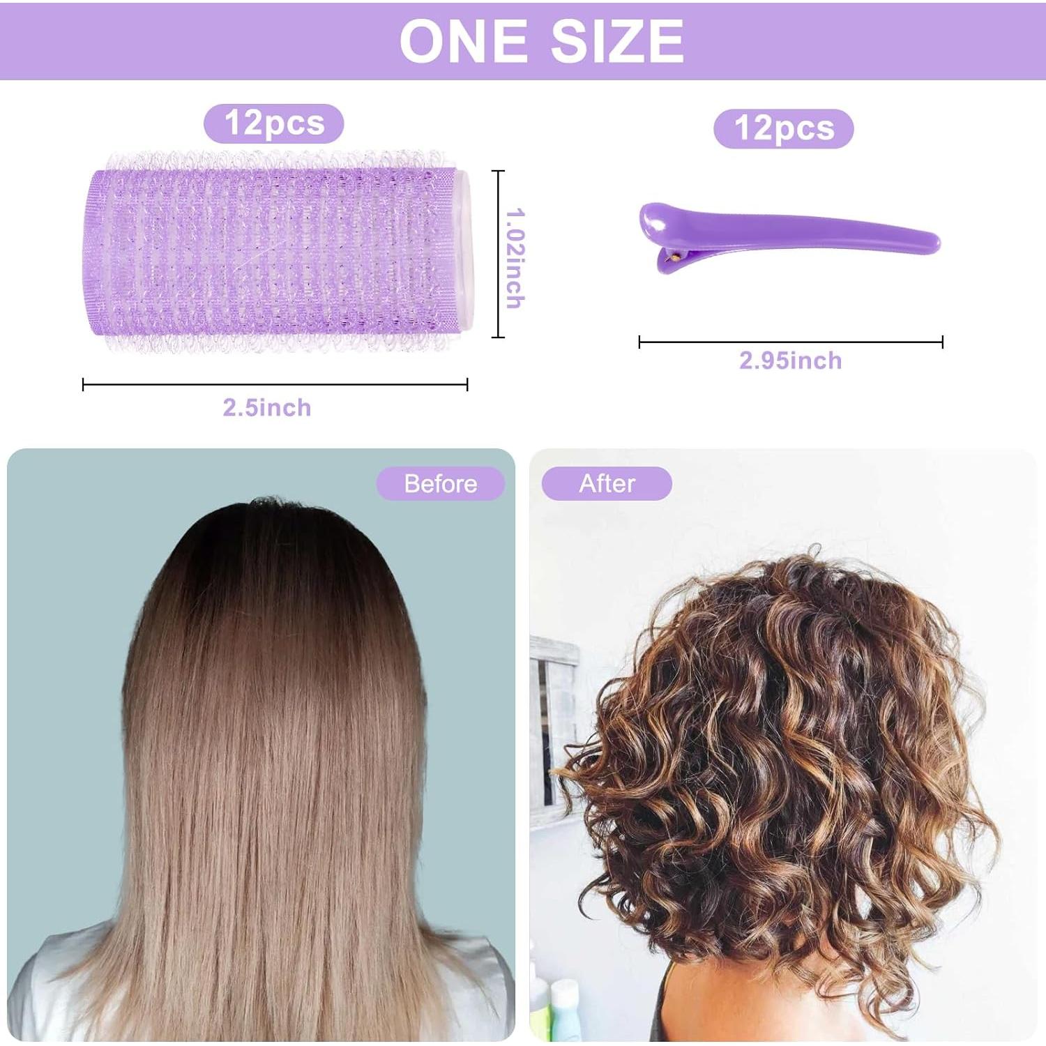 Juego de 12 Rulos de Autoagarre PIKBIU 2.5cm para Cabello