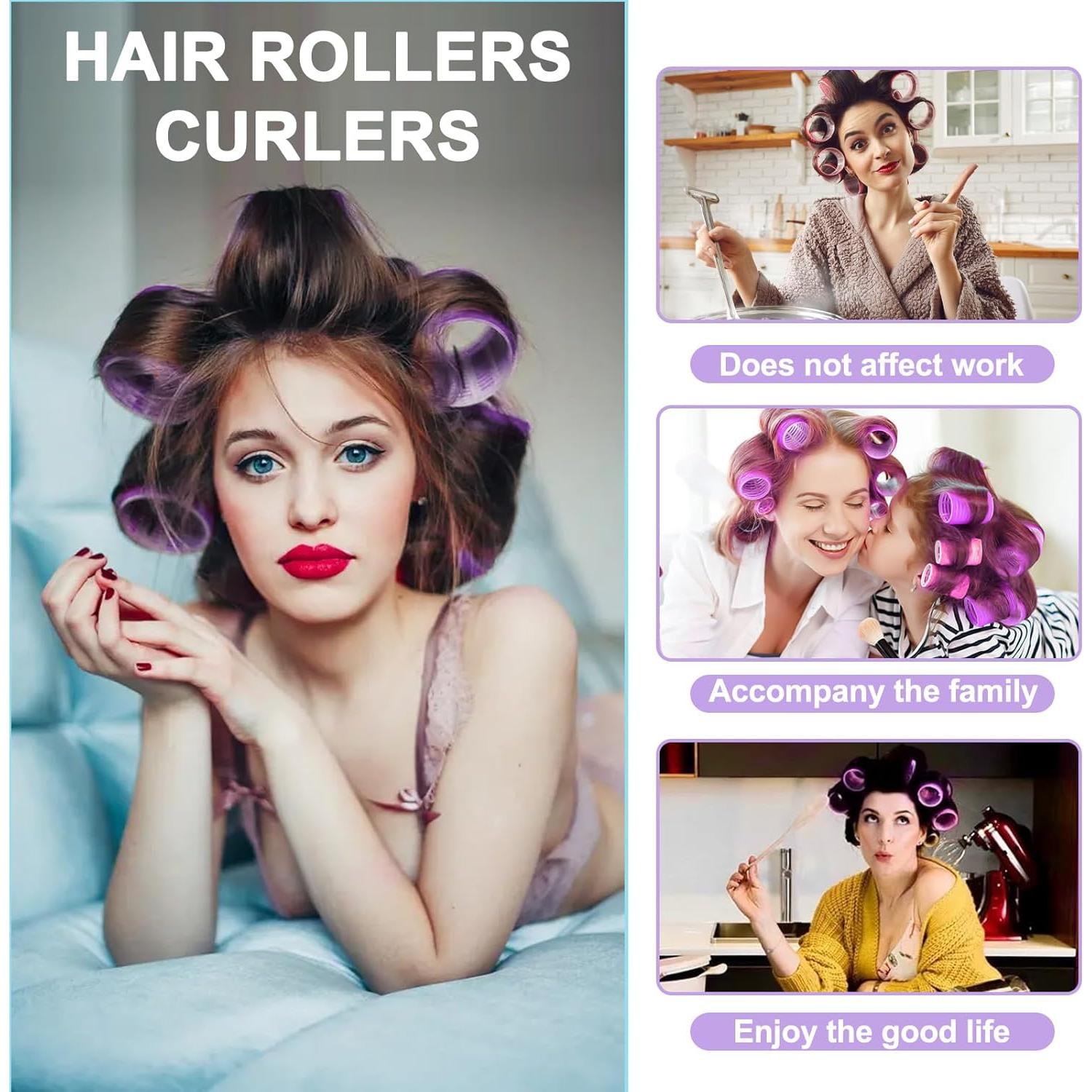 Juego de 12 Rulos de Autoagarre PIKBIU 2.5cm para Cabello