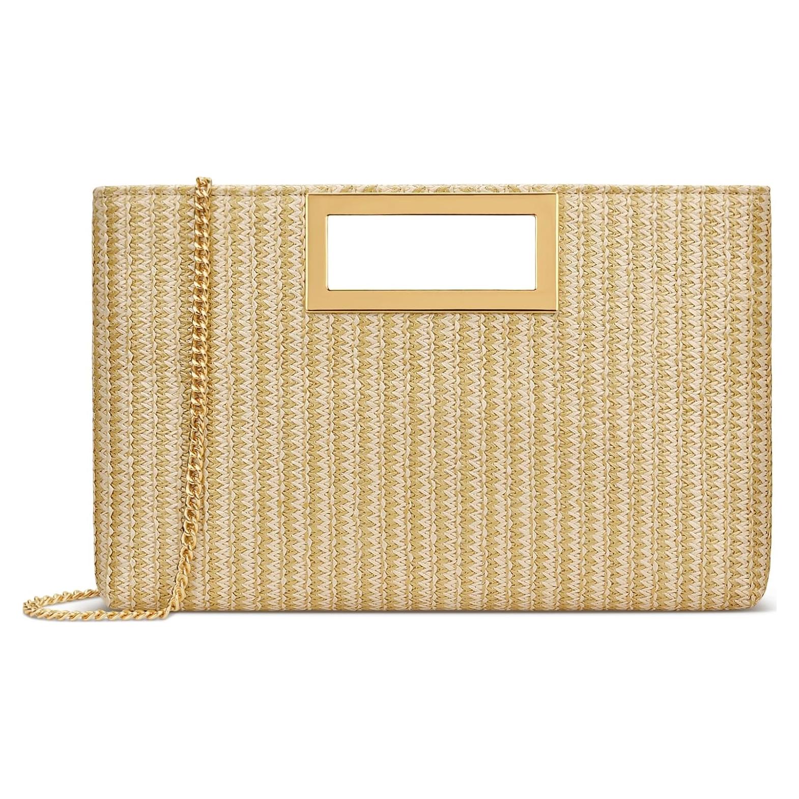 Bolso Clutch de Noche KKXIU para Mujeres en Paja Sintética