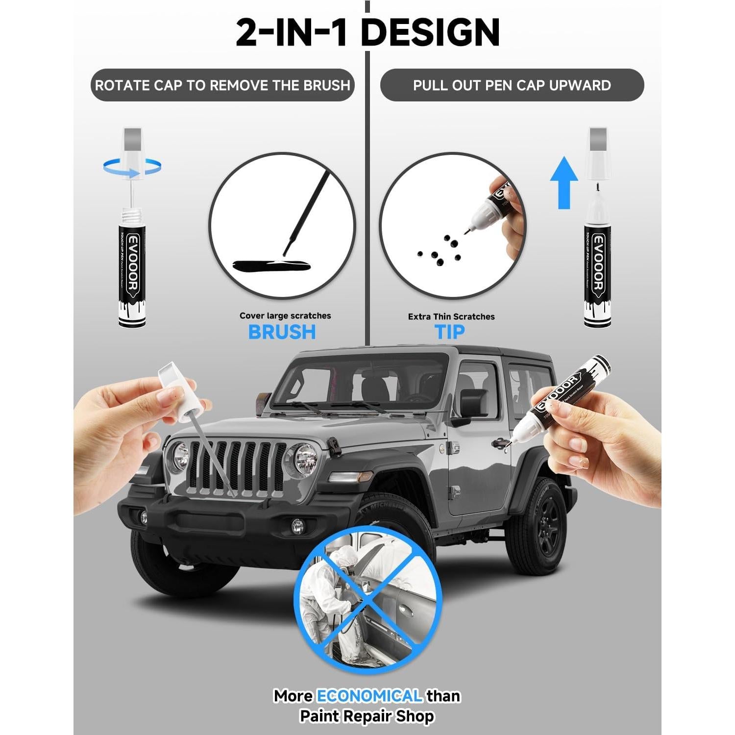 Pintura de Retoque Metálica EVOOOR Billet Silver 11.8ml Jeep