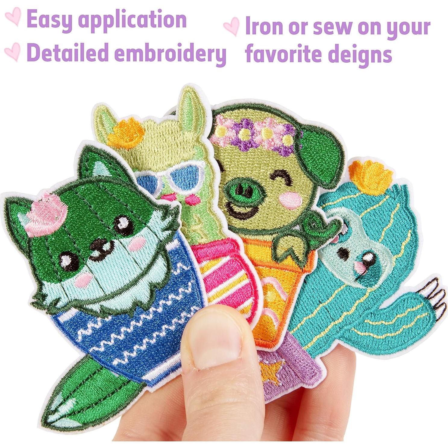 Kit de Parches Kawaii SCS Direct - 24 Piezas Animales y Cactus