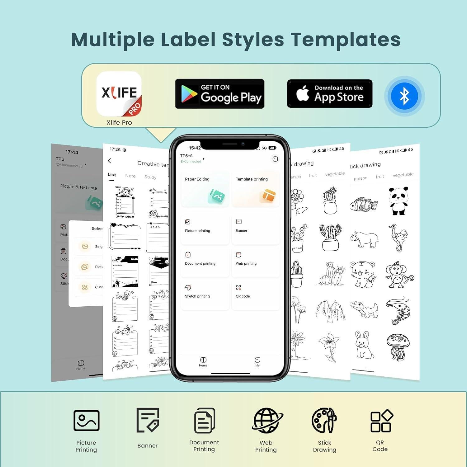 Impresora Térmica Portátil Vretti TP6S Bluetooth 10 Rollos