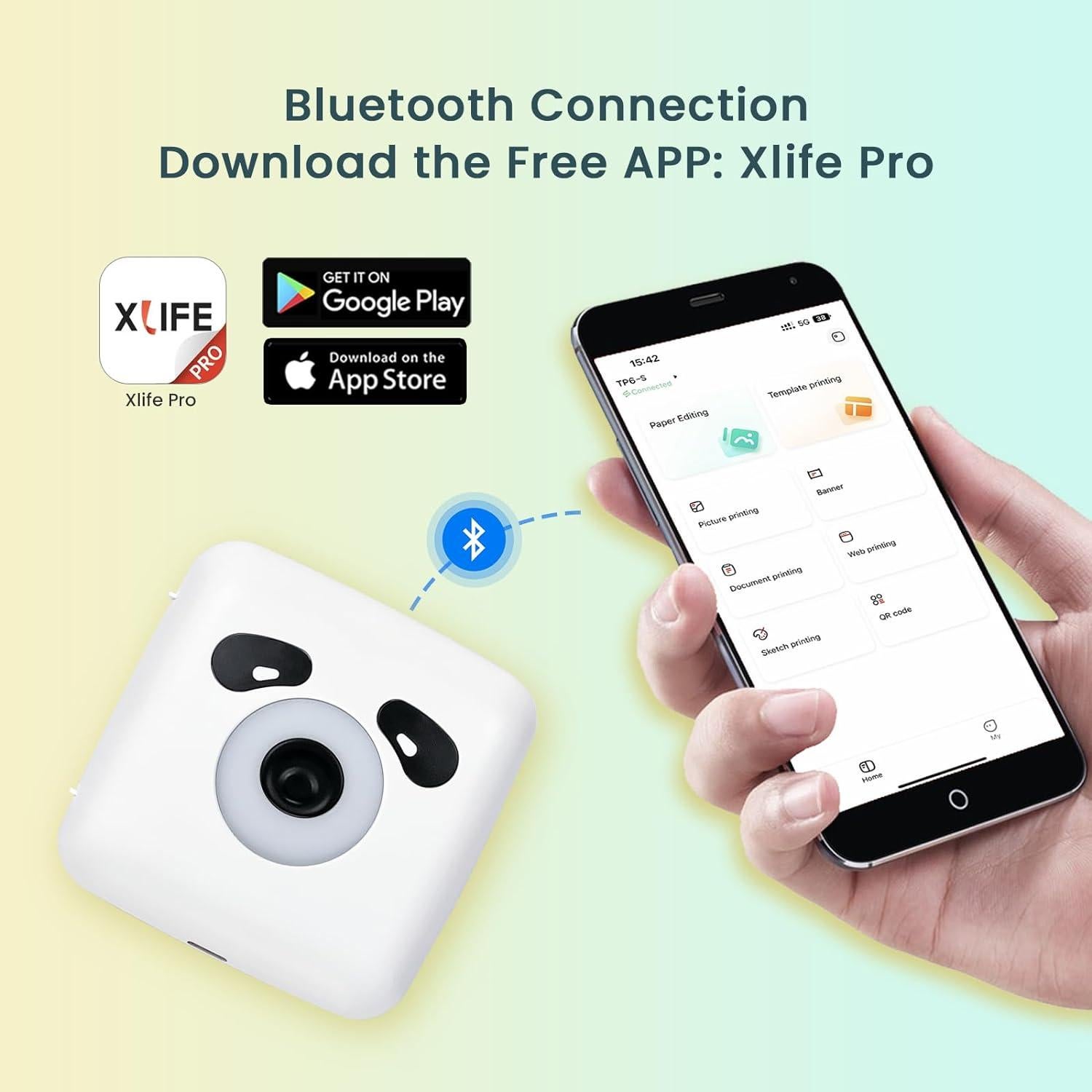 Impresora Térmica Portátil Vretti TP6S Bluetooth 10 Rollos