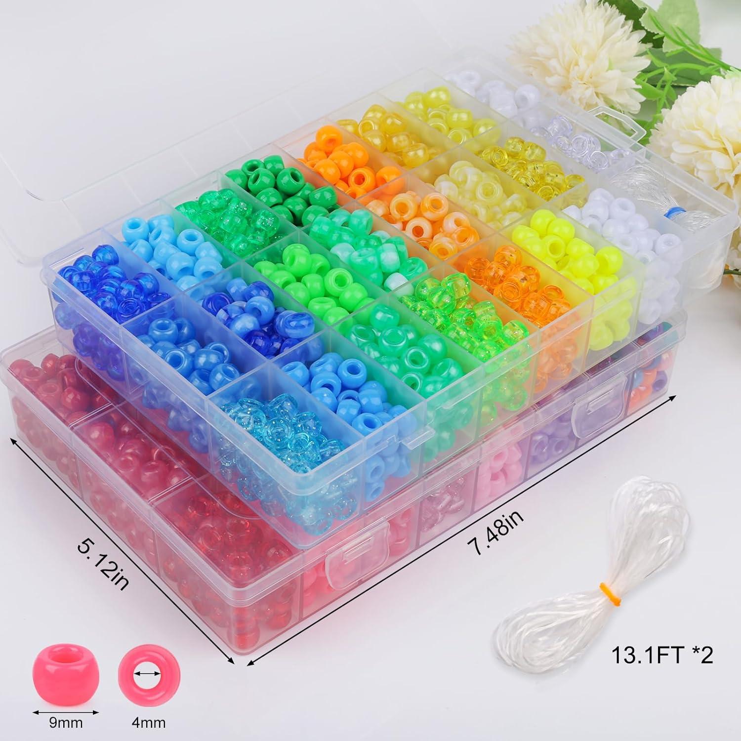 Kit de Cuentas de Pony XSEINO 2600 Piezas 9mm Multicolor