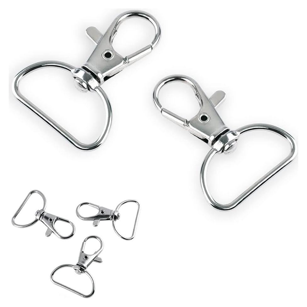 30 Ganchos Giratorios de Metal CooBigo para Lanyard 25mm