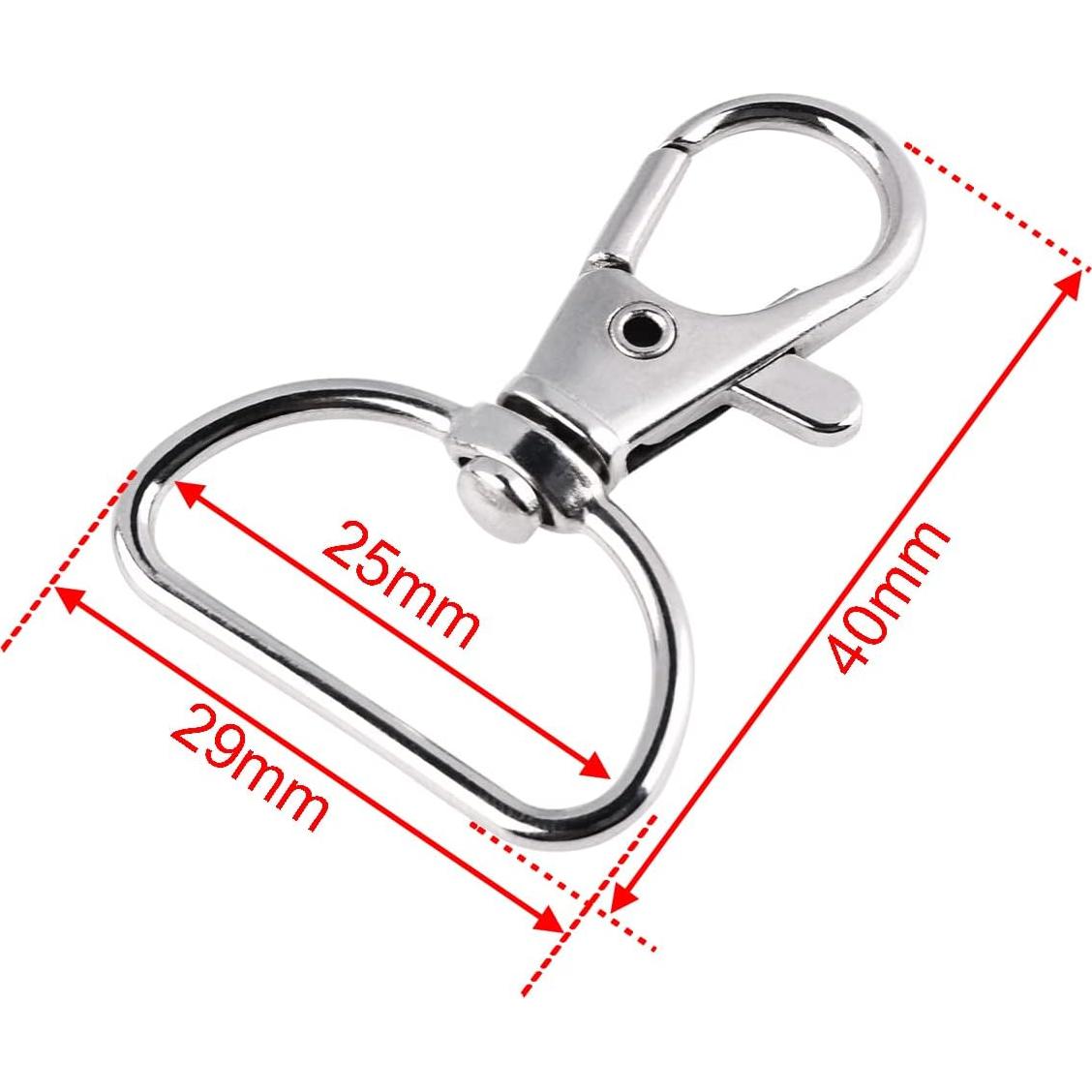 30 Ganchos Giratorios de Metal CooBigo para Lanyard 25mm