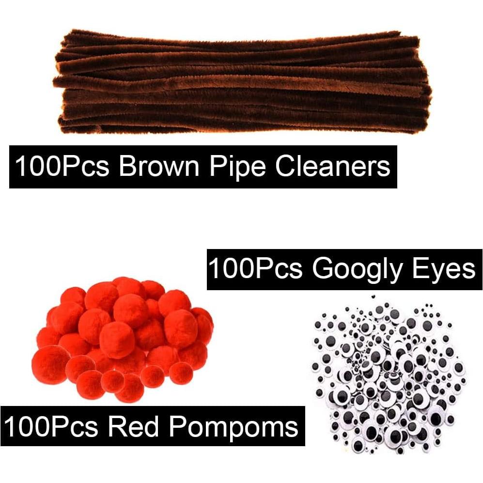 Juego de 300 limpiapipas marrones tppyony para manualidades