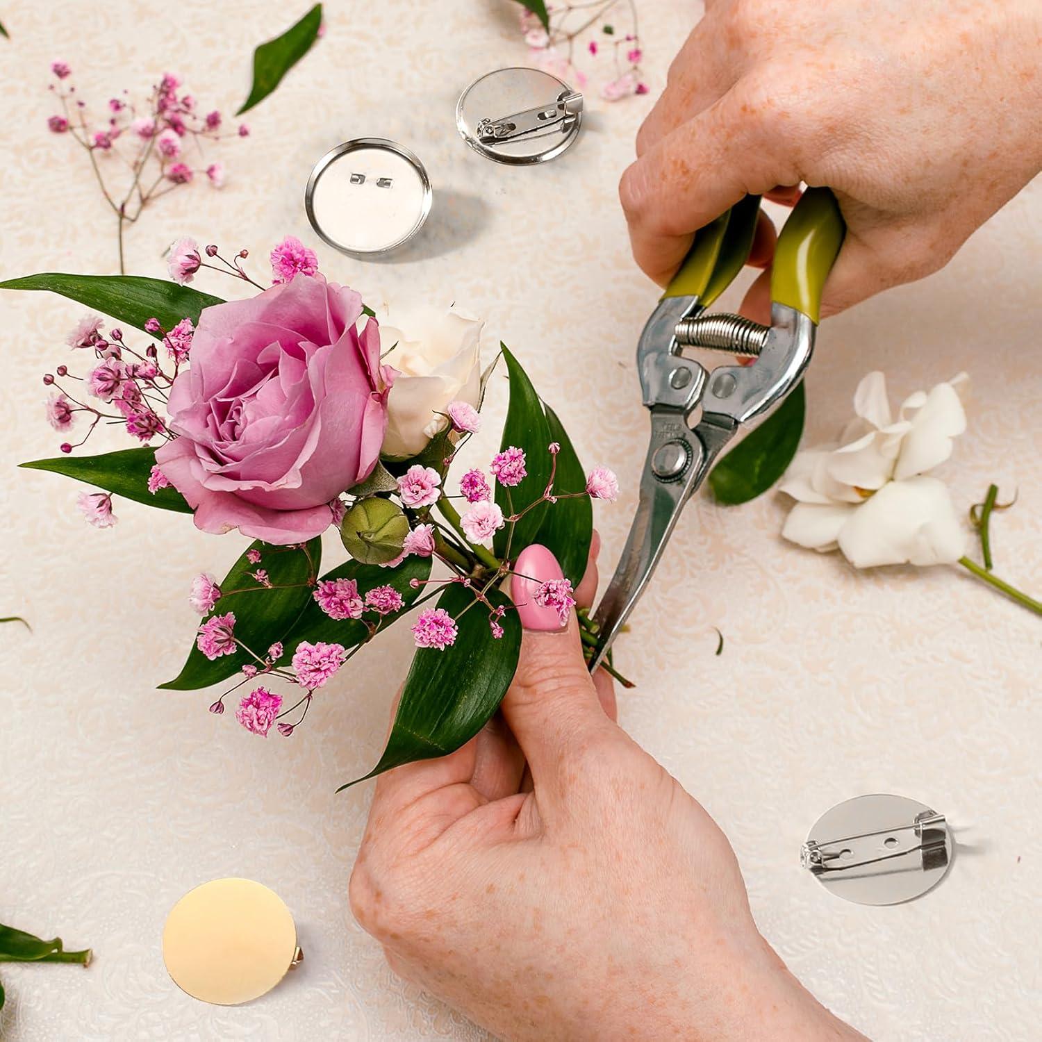 Bandejas Redondas en Blanco uxcell para Broches Dorados x50 - 16 mm