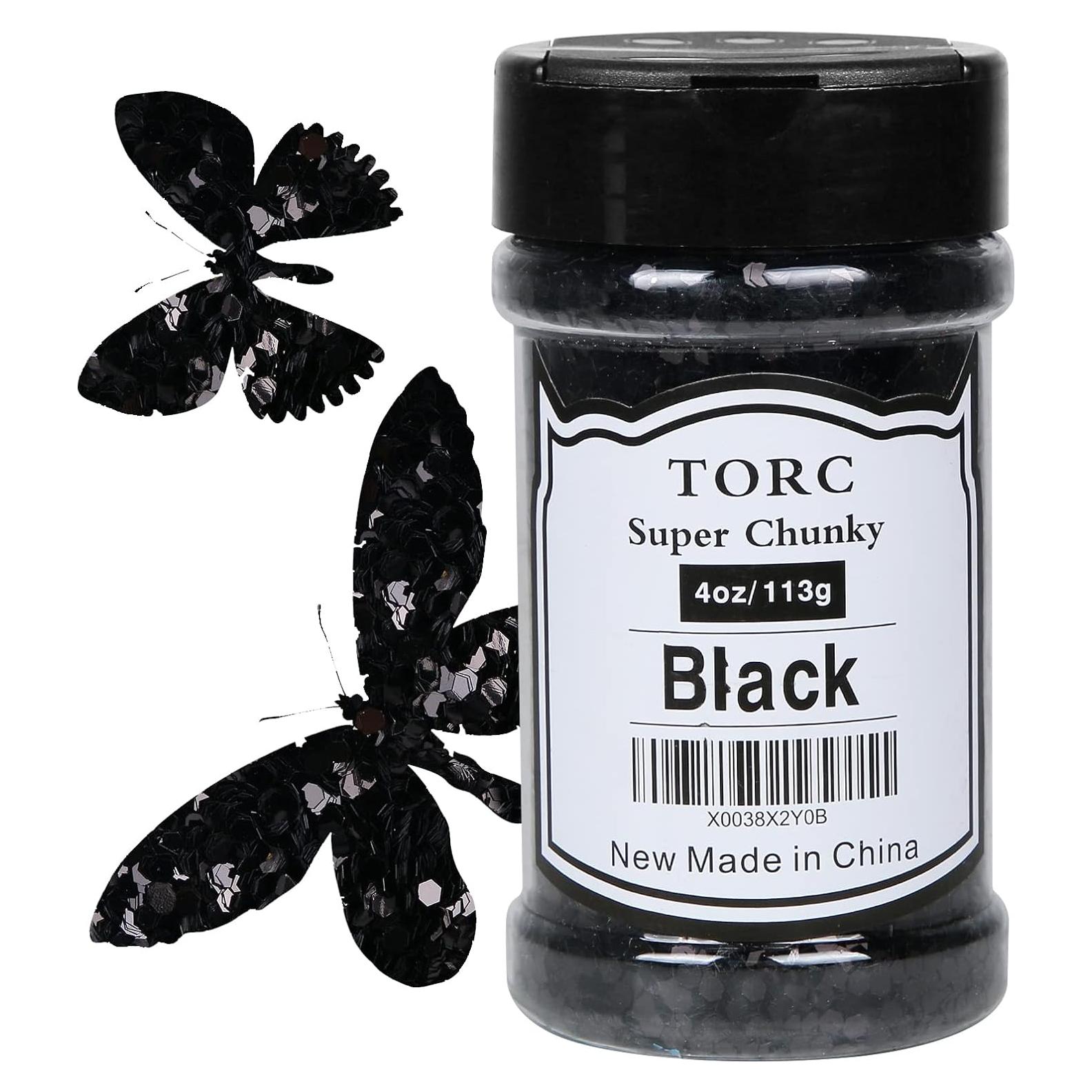 Glitter Chunky Negro TORC 113g para Manualidades y Maquillaje