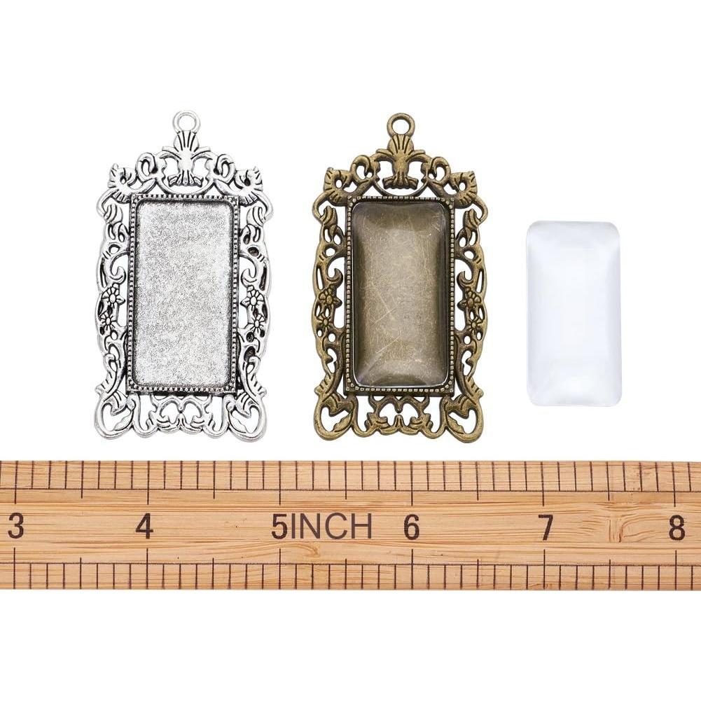 KISSITTY 10pcs Bandejas Colgantes Plata Antigua y Bronce