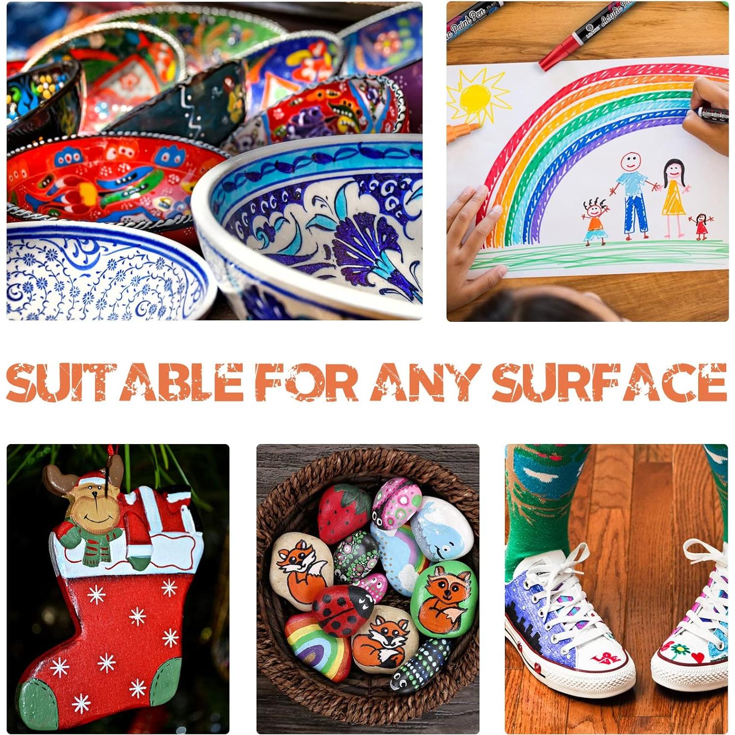 Marcadores de Pintura Acrílica IJIANG - 12 Colores Ecológicos