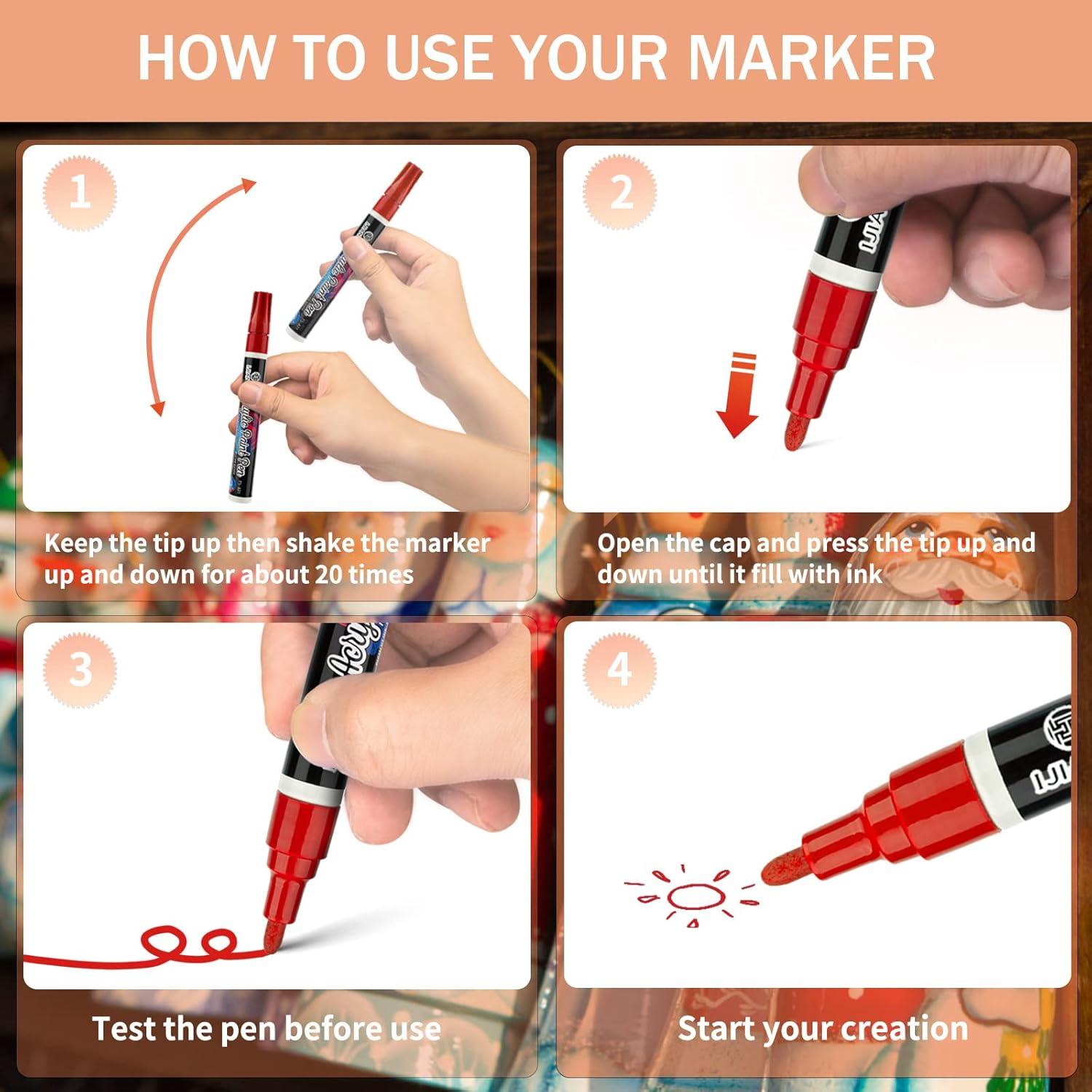 Marcadores de Pintura Acrílica IJIANG - 12 Colores Ecológicos