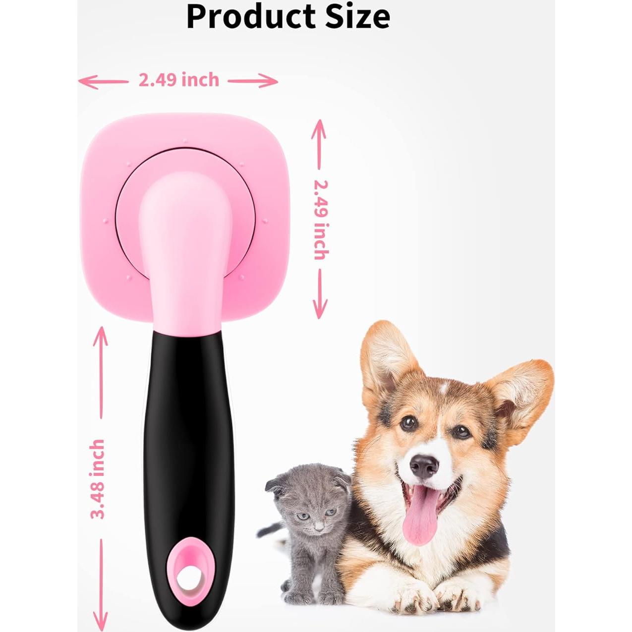 Cepillo Deshedding para Perros y Gatos Glendan Rosa 20.9x13cm