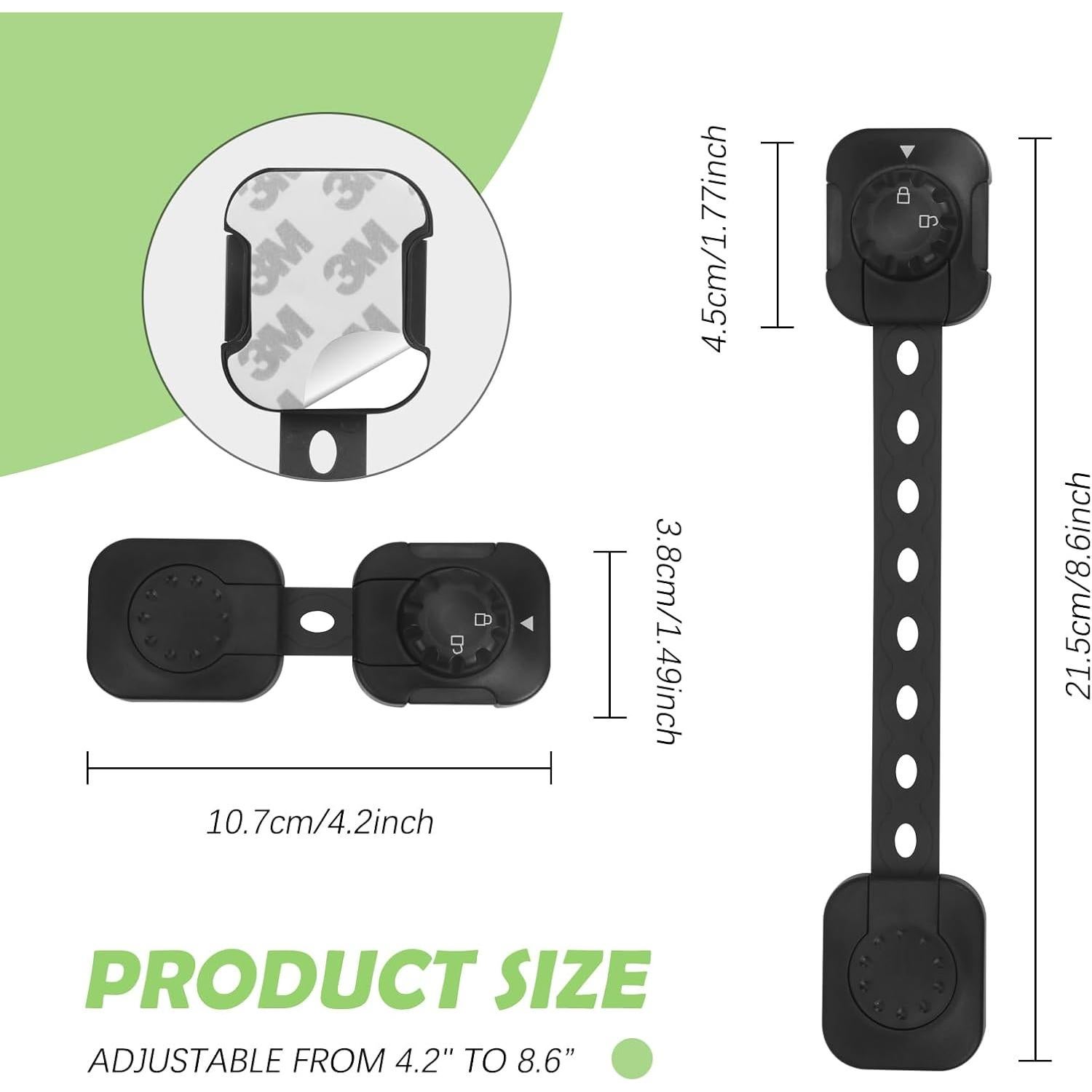 Cierres de Seguridad Ajustables Songaa 4 Paquete - Negro