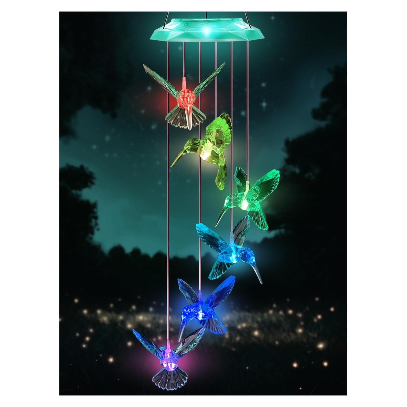 Campana de Viento Solar WANQDG Verde 71.12 cm para Jardín