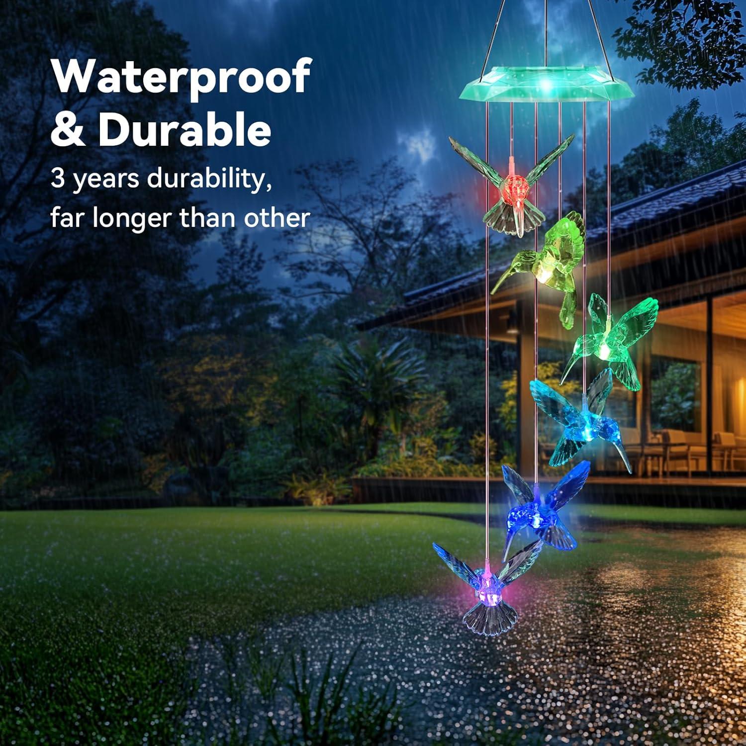 Campana de Viento Solar WANQDG Verde 71.12 cm para Jardín