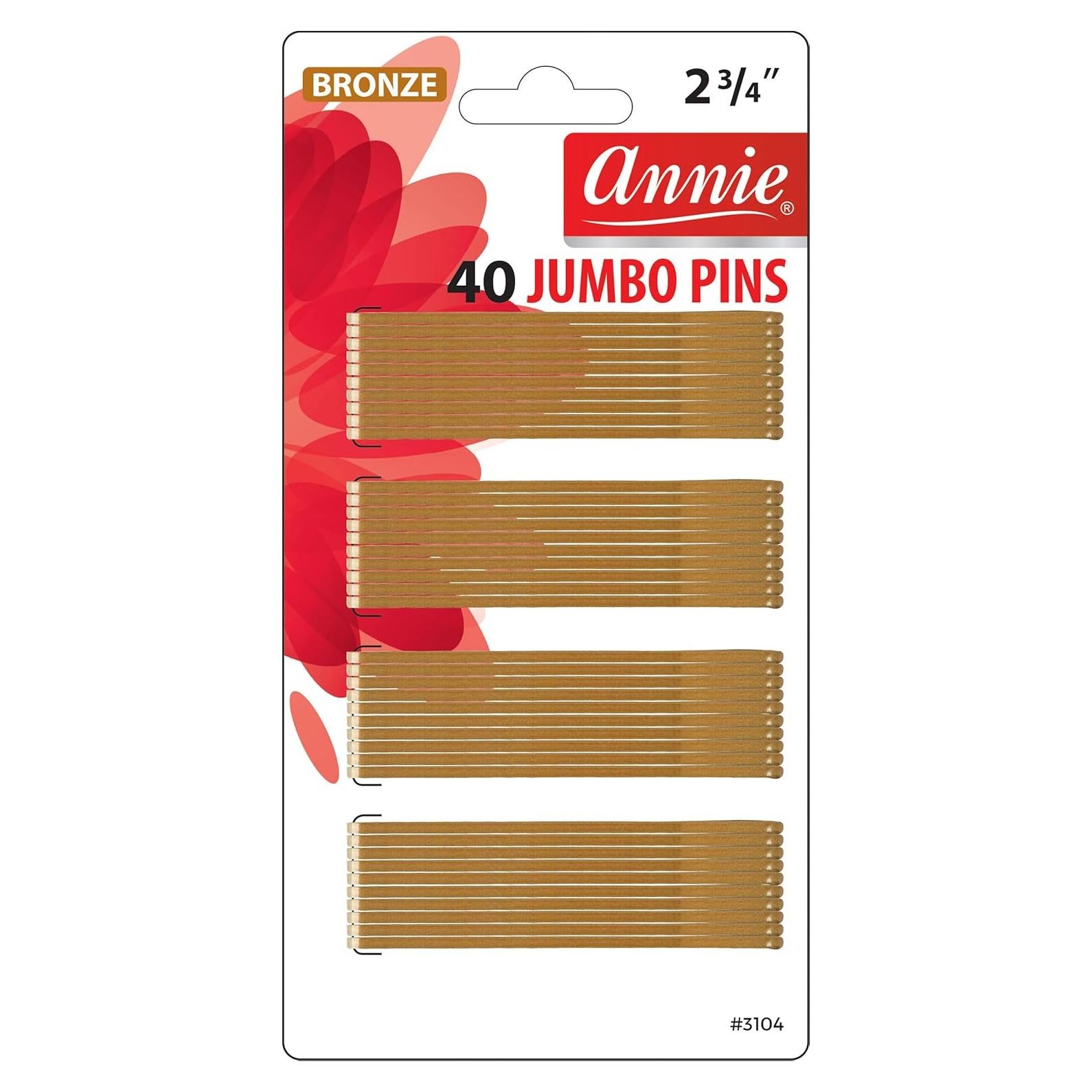 Pines de Rodillo Jumbo Annie 40 Cuentas Color Bronce