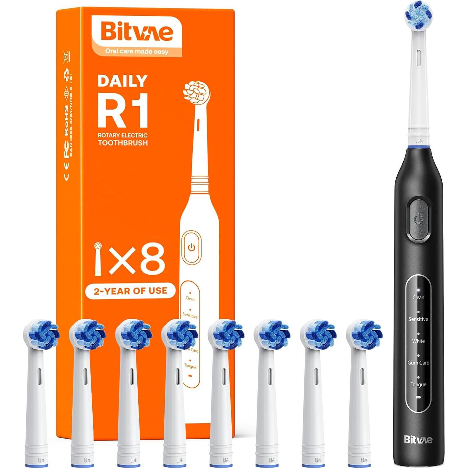 Cepillo de Dientes Eléctrico Bitvae R1 con 8 Cabezas y 5 Modos