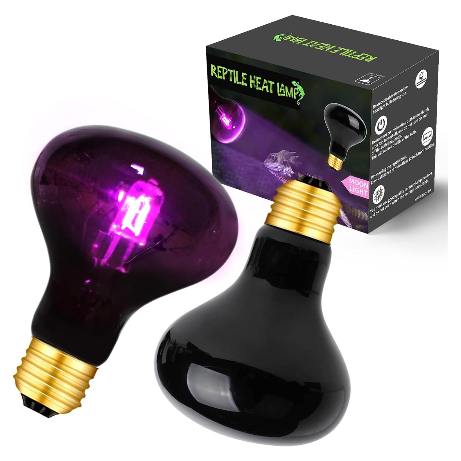 Lámpara de Calor Infrarrojo Nocturno AOMRYOM 75W para Reptiles