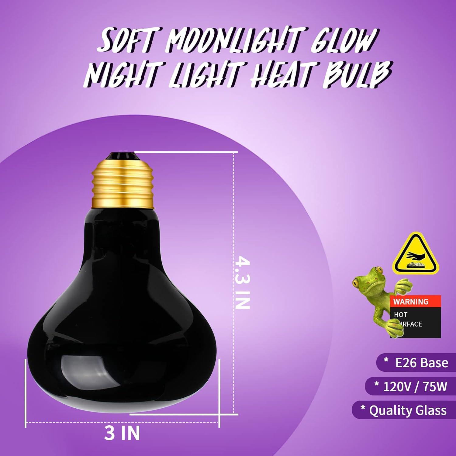 Lámpara de Calor Infrarrojo Nocturno AOMRYOM 75W para Reptiles