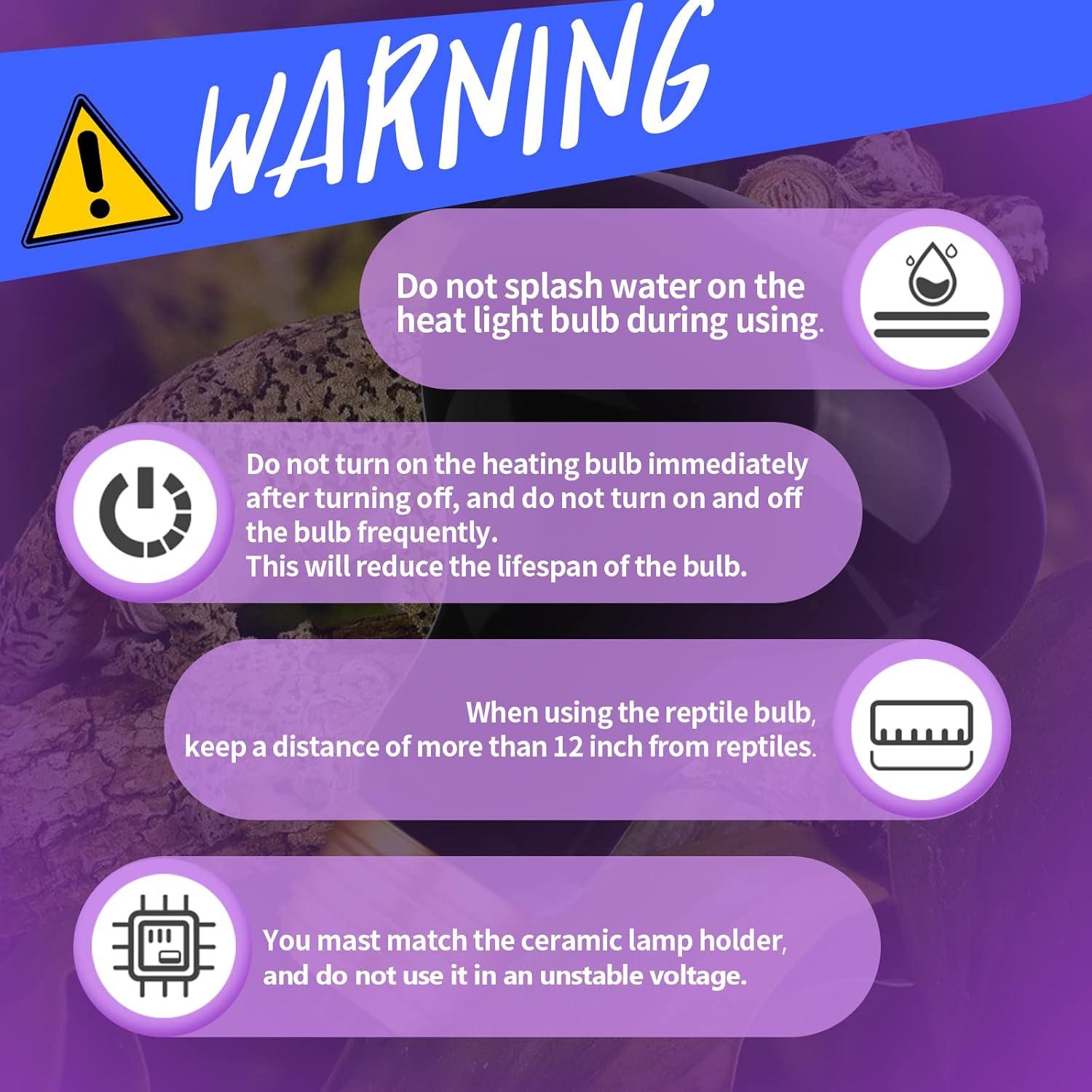 Lámpara de Calor Infrarrojo Nocturno AOMRYOM 75W para Reptiles