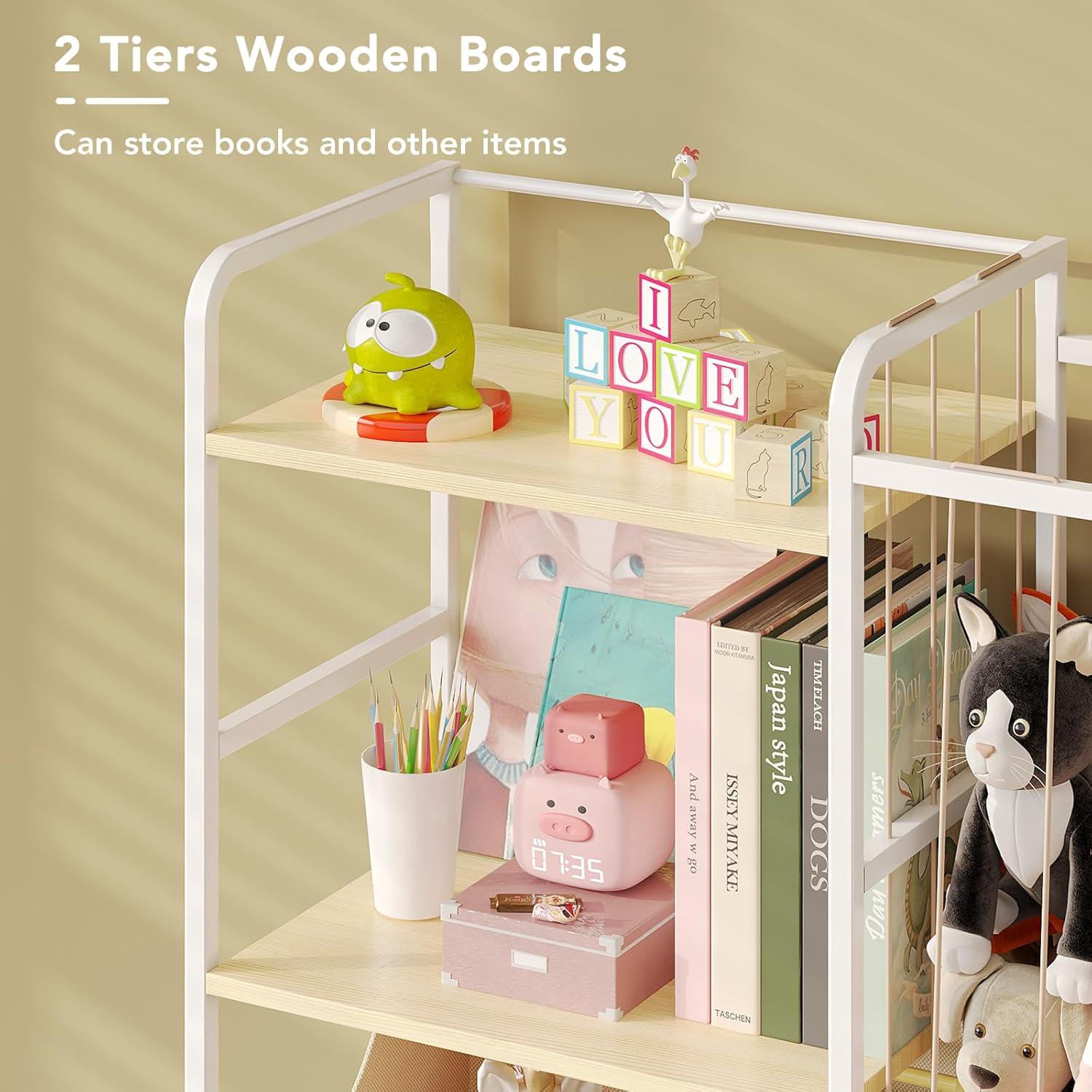 Estantería Organizador de Juguetes BBLIKE Beige 2 Niveles 84.8x81.0 cm