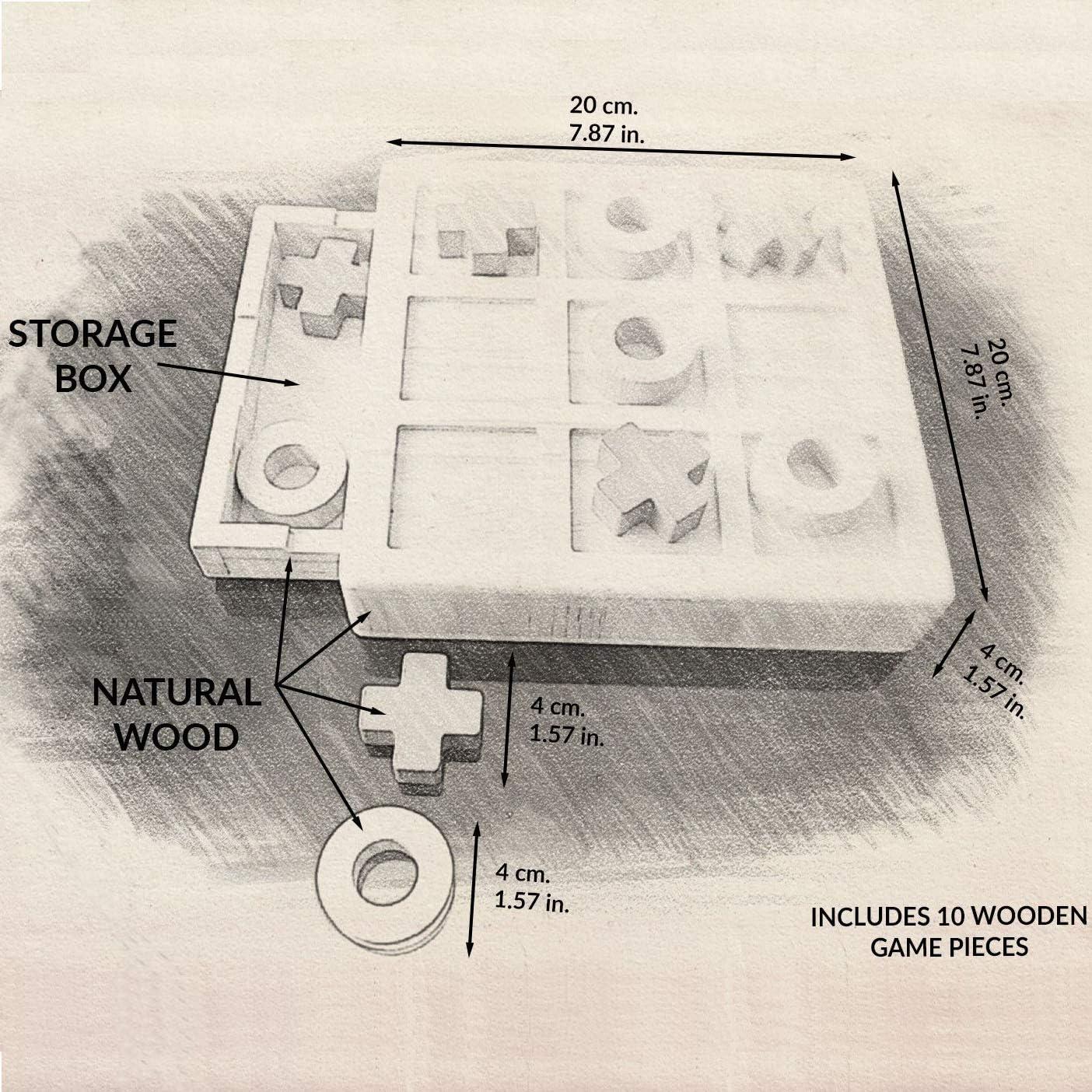 Juego de Tres en Raya Aerolf de Madera Natural 20x20 cm