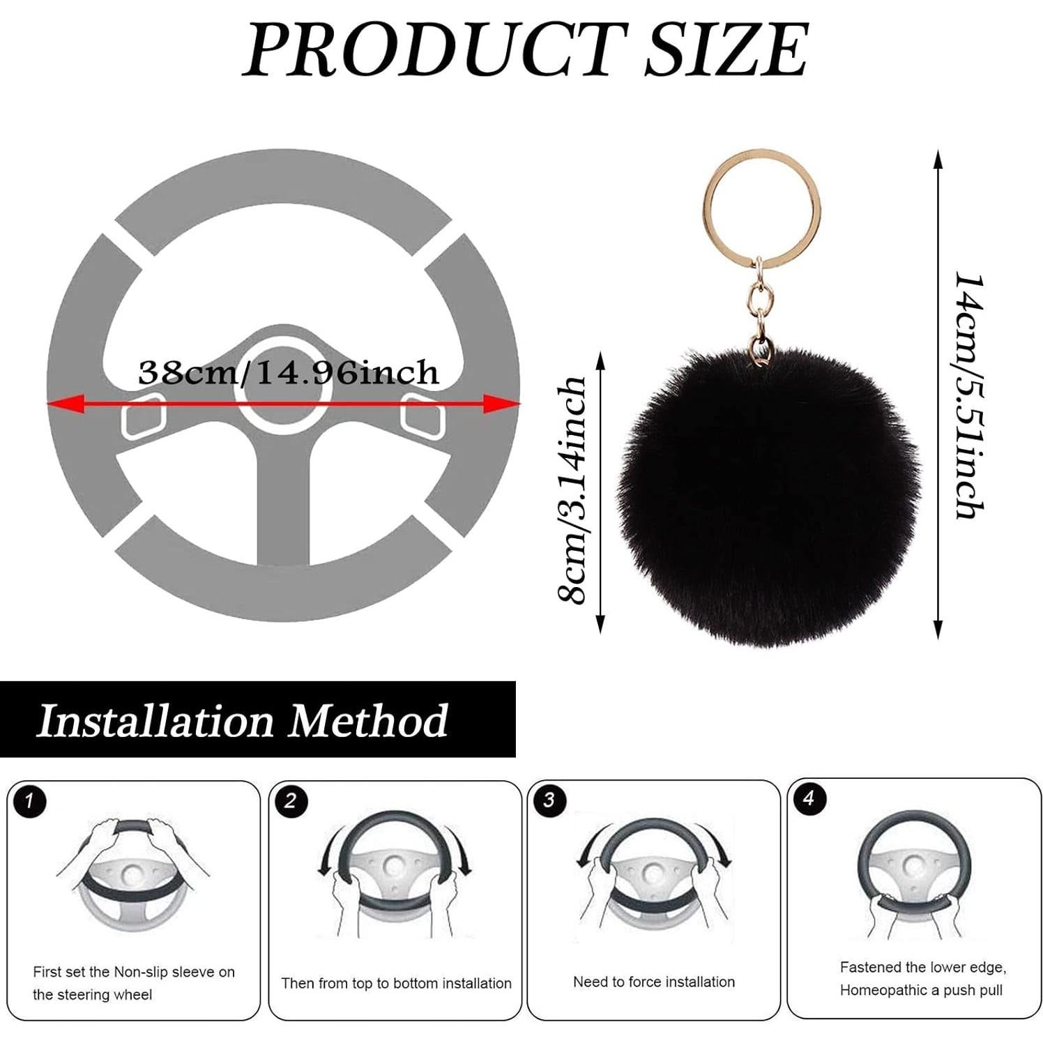 Set de 4 Fundas de Volante Esponjosas WenMei - Negro