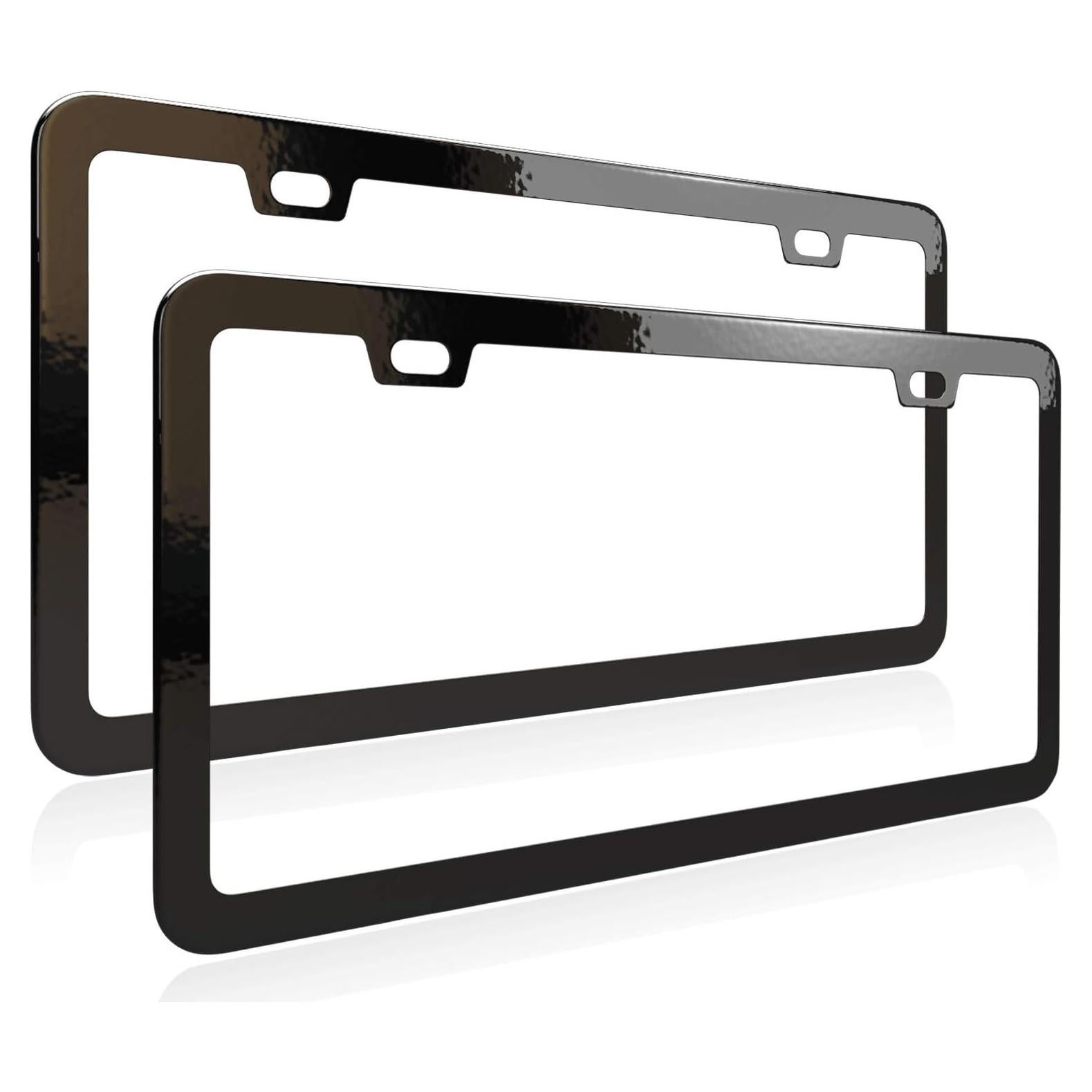 Marco de Placa de Licencia Deselen Acero Inoxidable Negro Mate 2 Pzs